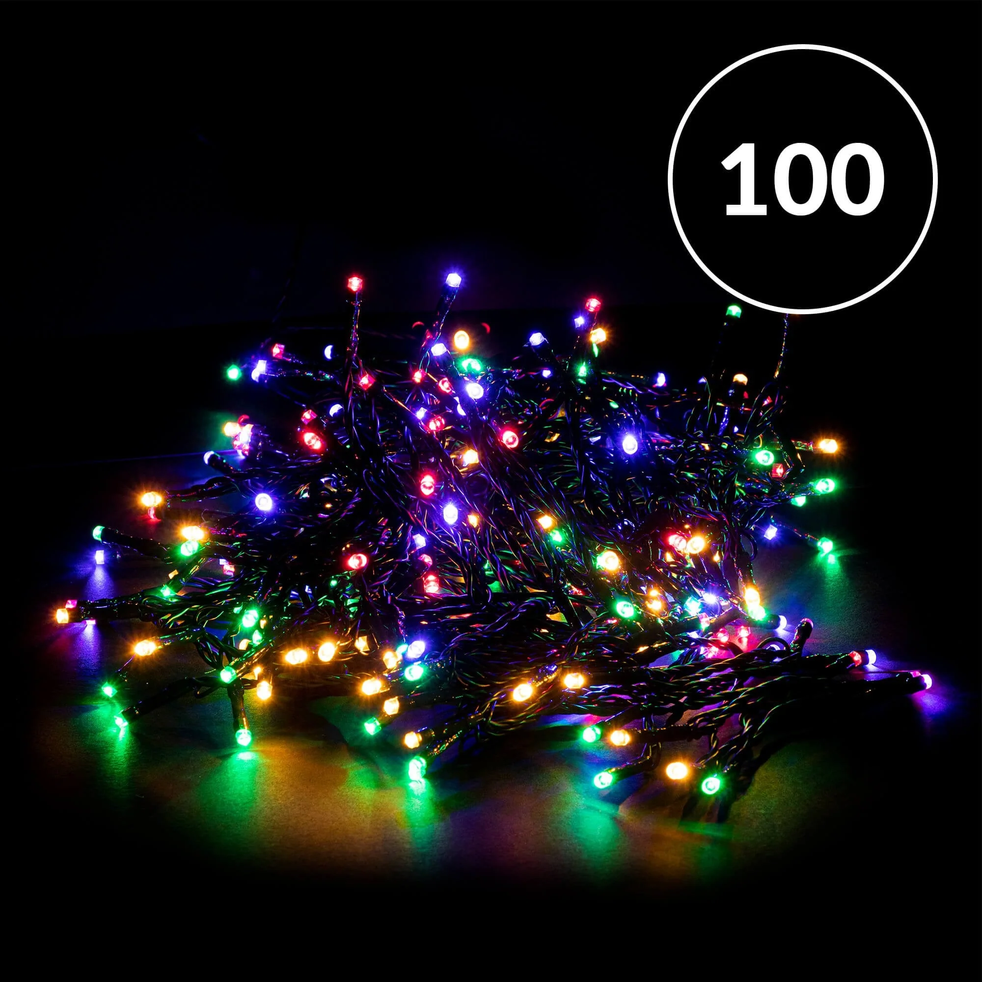 Christmas Sparkle Indoor and Outdoor Chaser Lights x 100 Multi Coloured LEDs - Mains Operated - Image 2