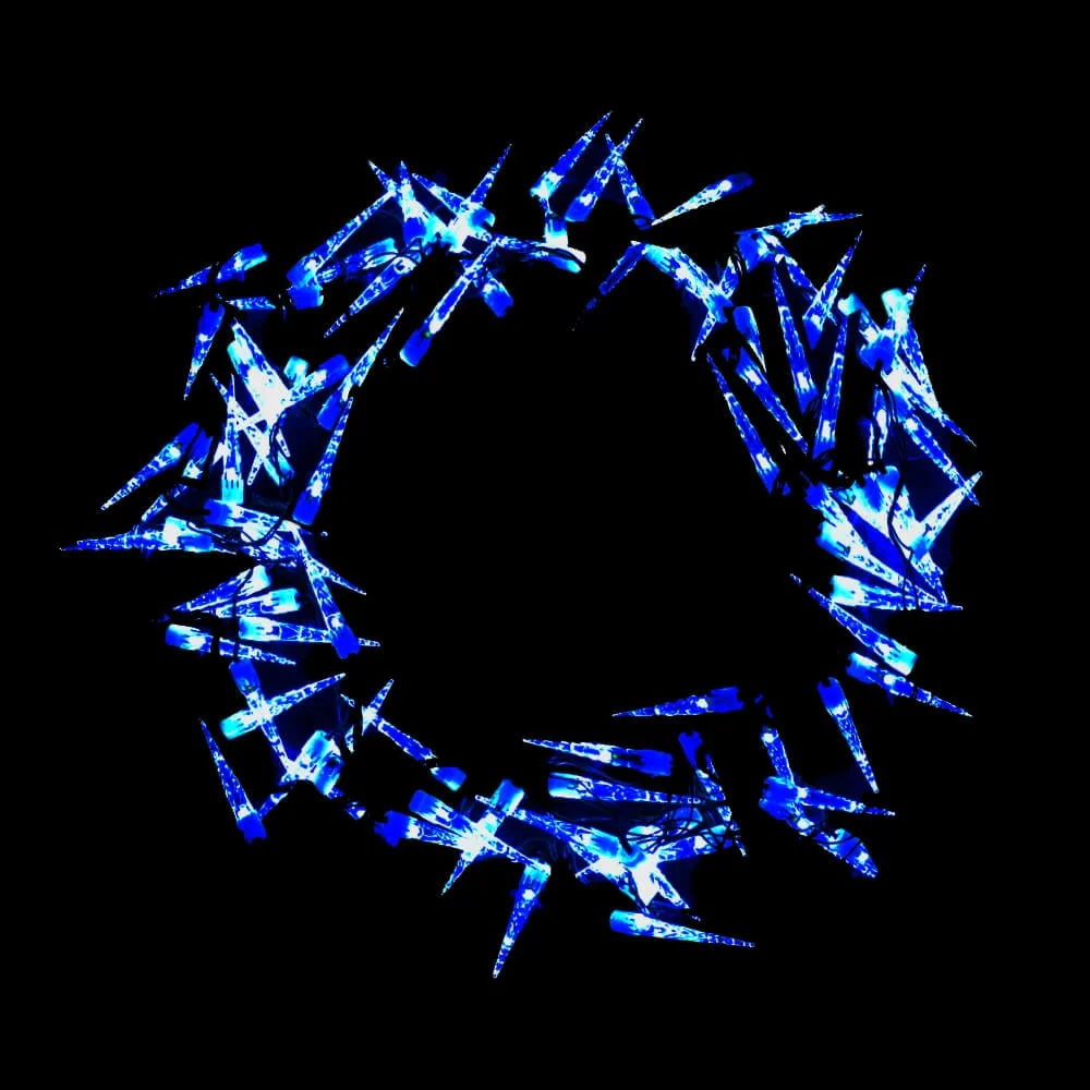 Christmas Sparkle Icicle Sculpture Lights x 100 Bright Blue LEDs - Mains Powered - Image 2