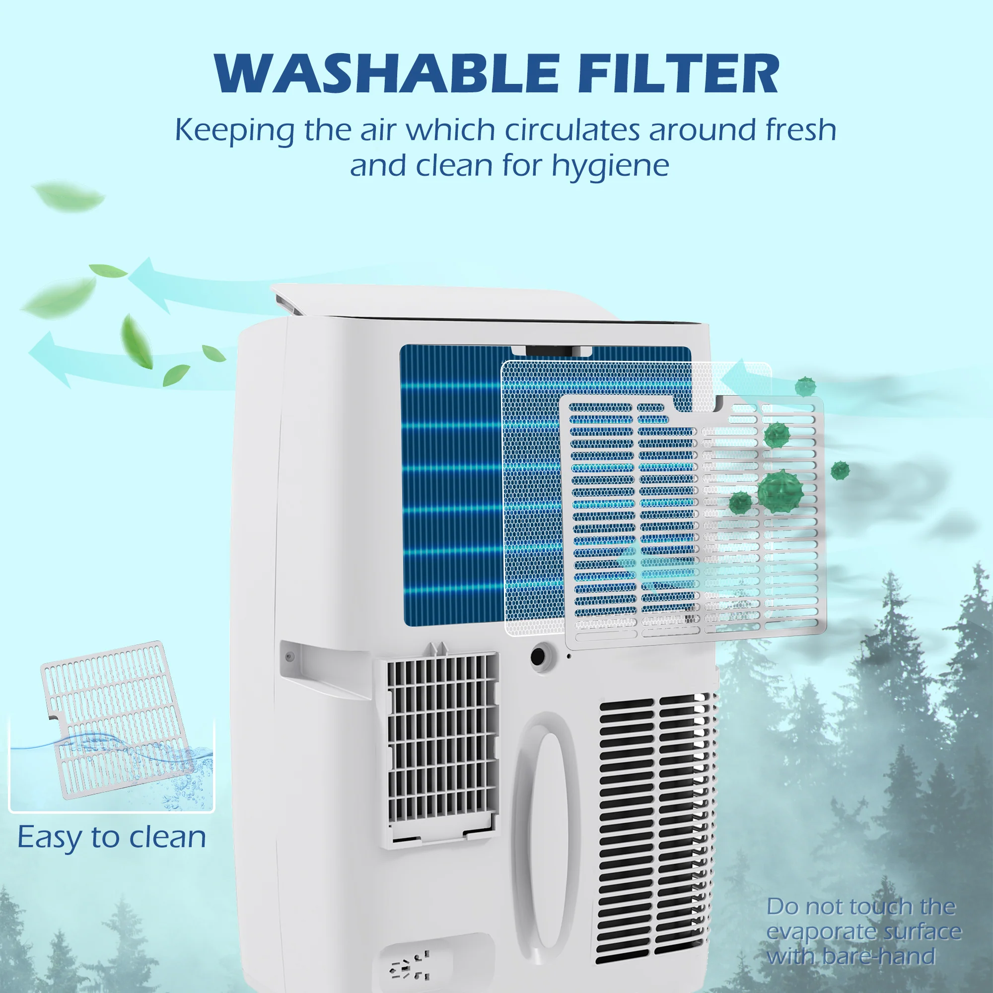 12000 BTU Mobile Air Conditioner Unit For 28m², With 24H Timer On/off - Image 7