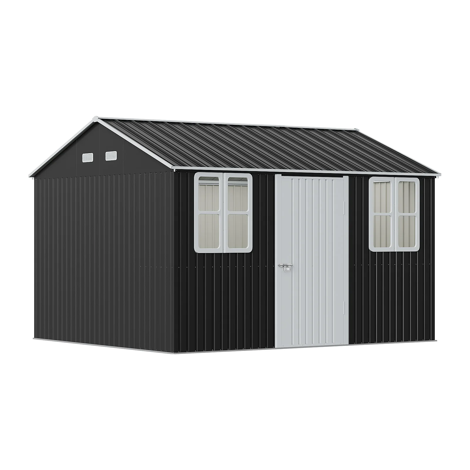 12x10FT Metal Apex Roof Garden Storage Shed