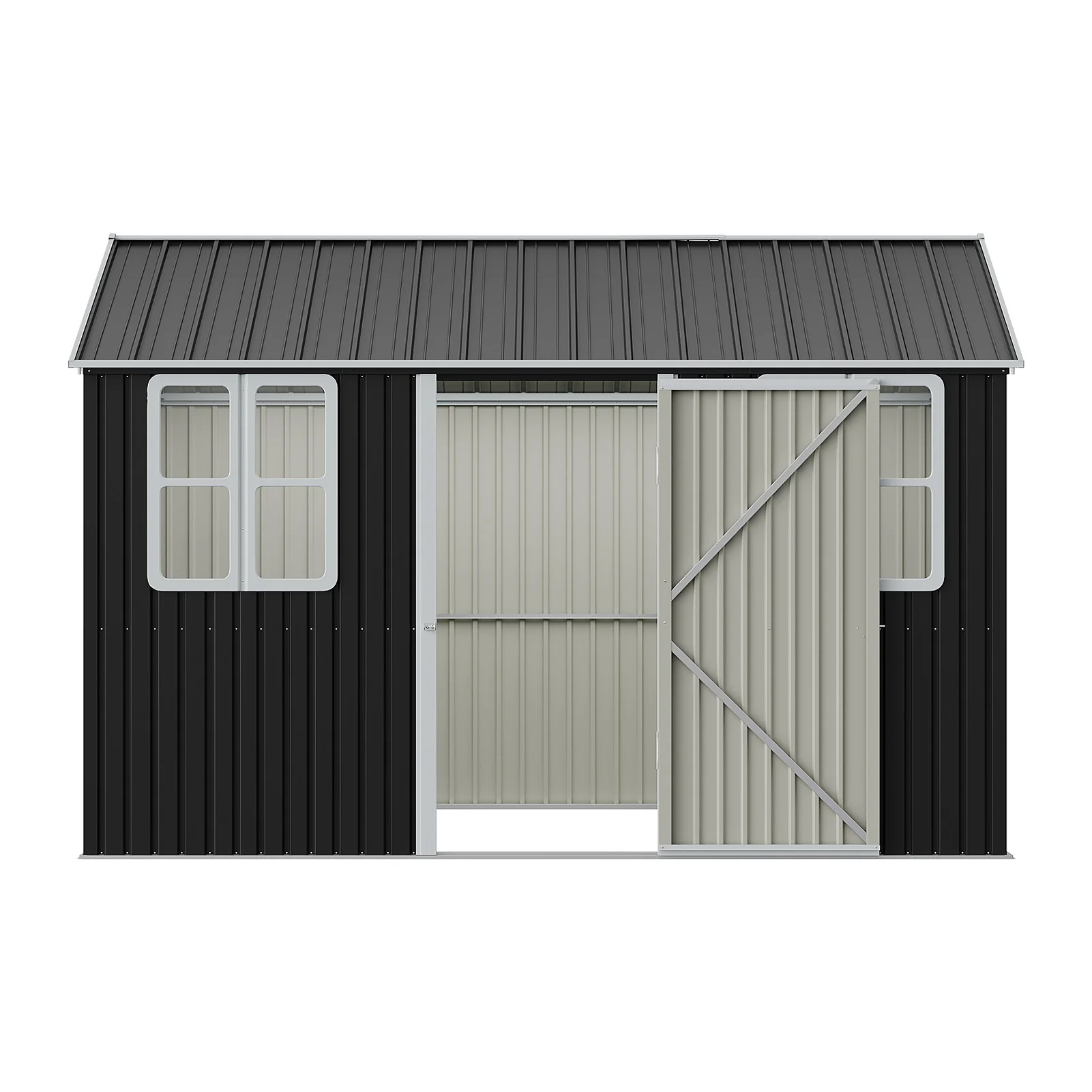 12x10FT Metal Apex Roof Garden Storage Shed - Image 5