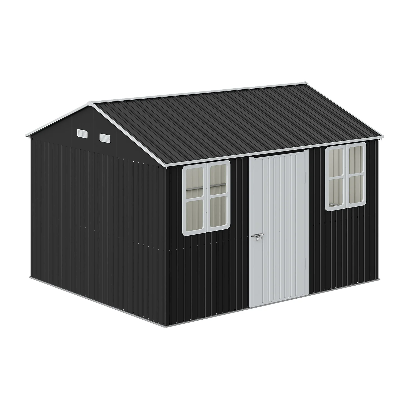 12x10FT Metal Apex Roof Garden Storage Shed - Image 6