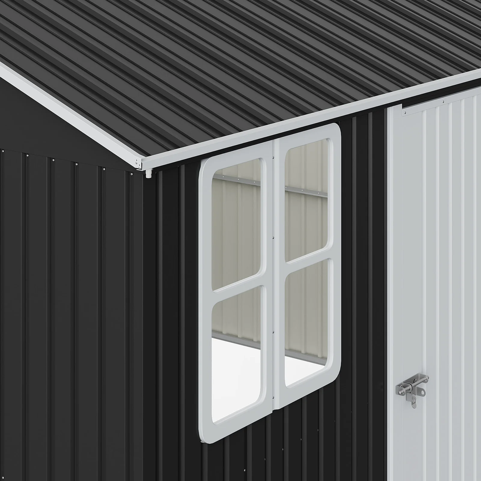 12x10FT Metal Apex Roof Garden Storage Shed - Image 7