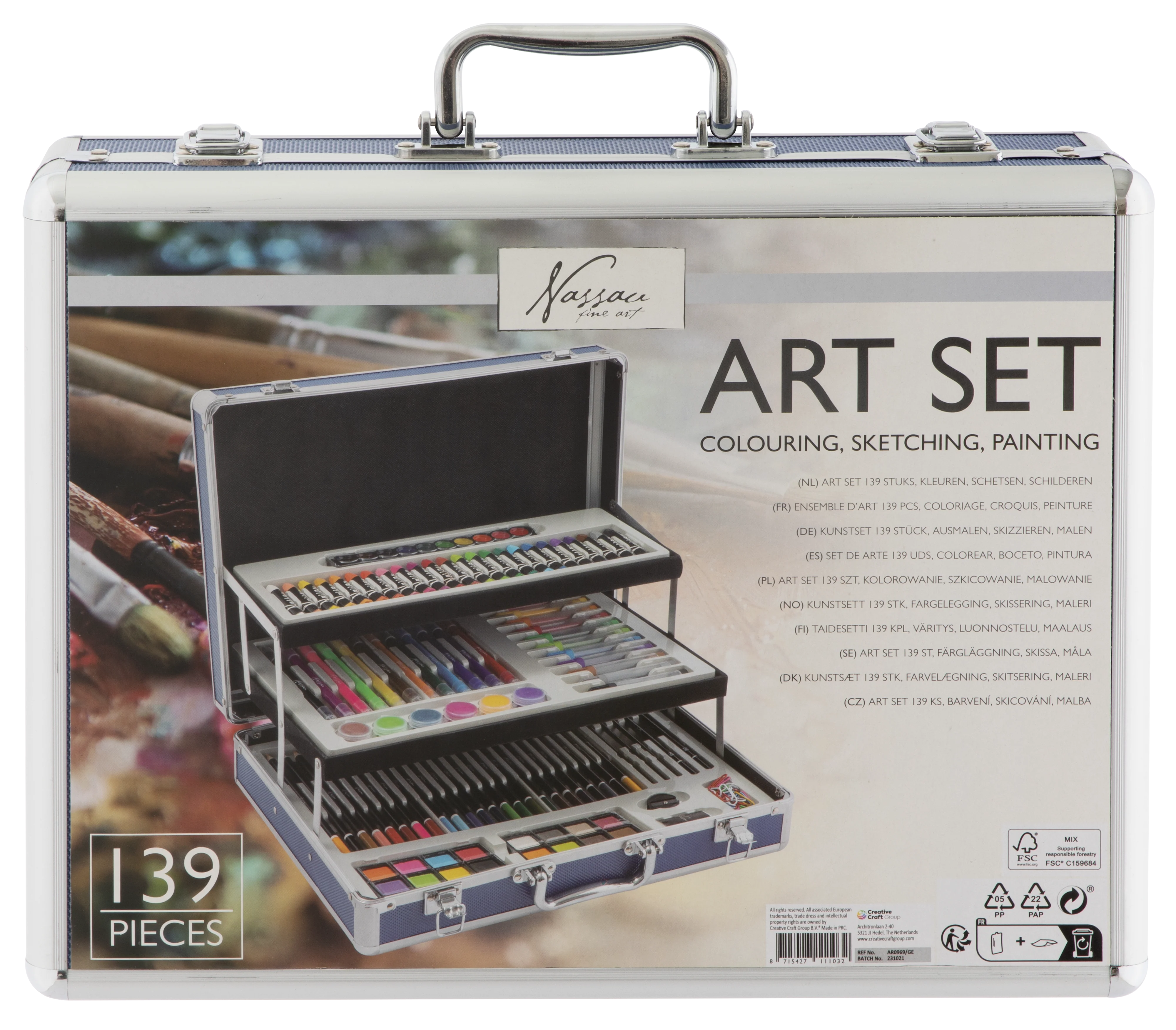 140 Piece Art Set in Metal Box - Image 5