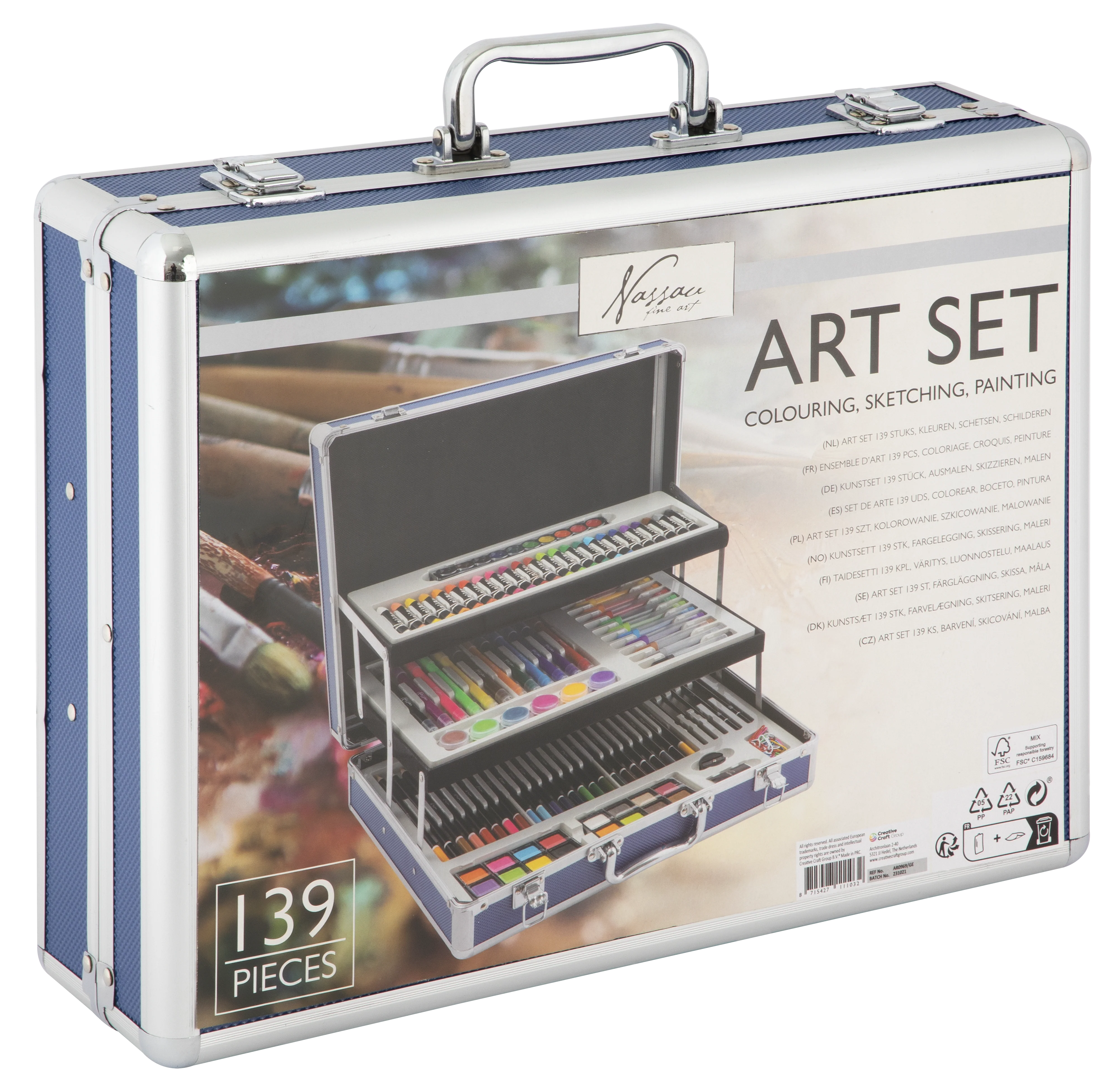 140 Piece Art Set in Metal Box - Image 7