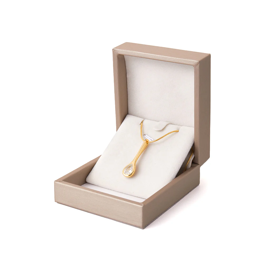 14K Gold Plated Teardrop Necklace - Image 8