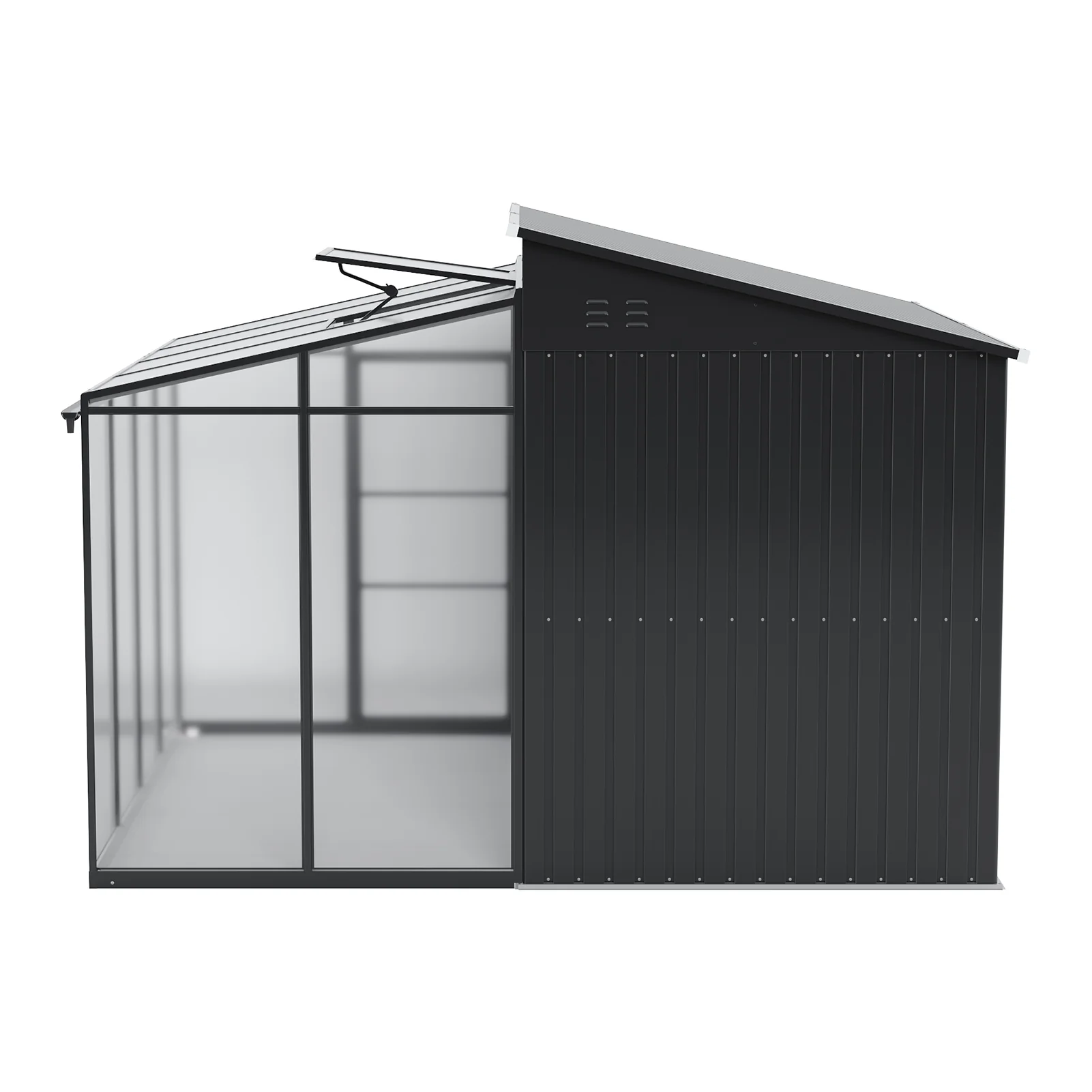 9.7x8.5ft 2-in-1 Metal Garden Storage Shed With Acrylic Greenhouse - Image 7