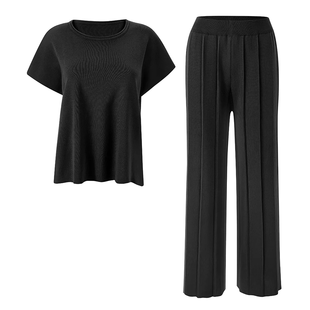 2-Piece Casual Outfits Knitted Lounge Set - Image 2