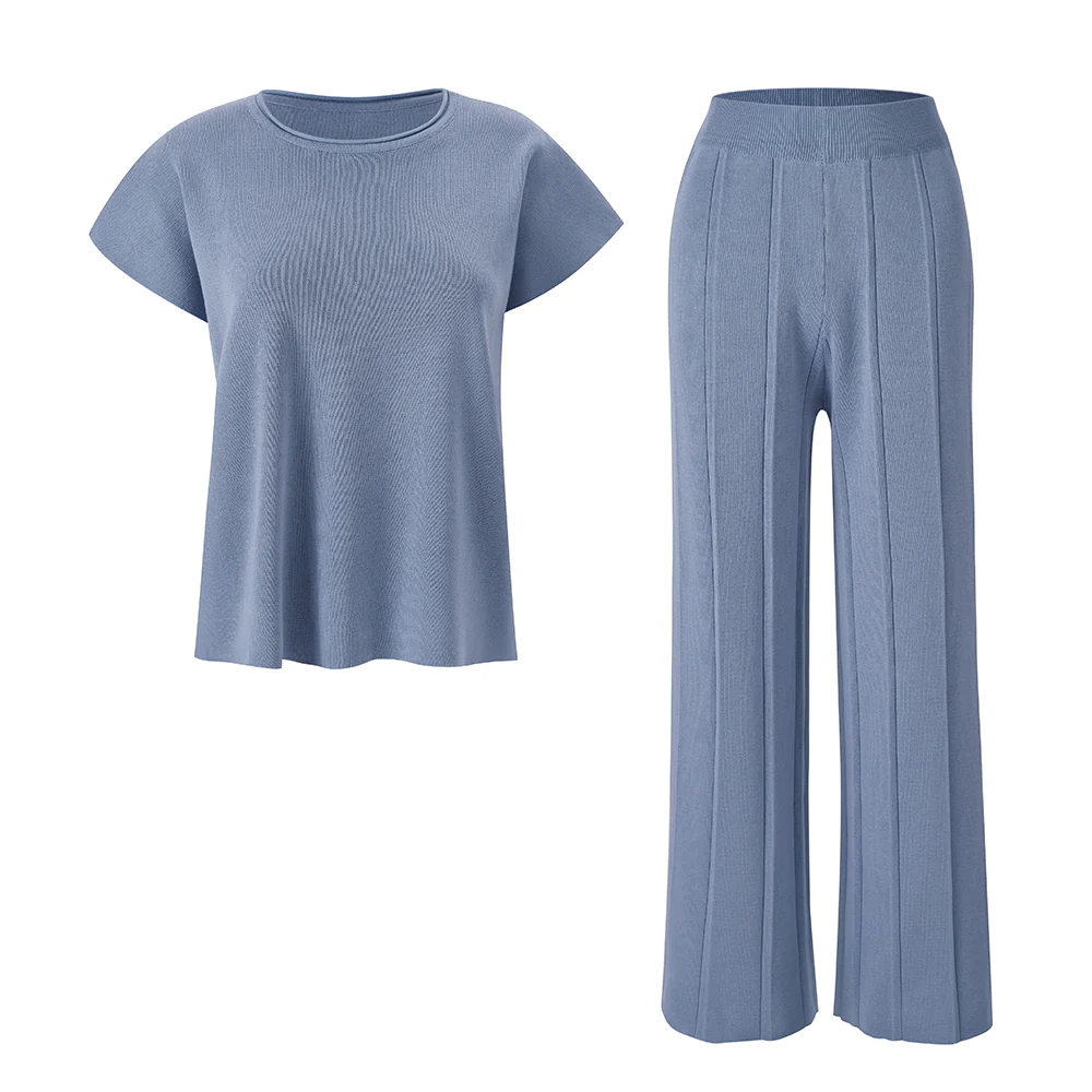 2-Piece Casual Outfits Knitted Lounge Set - Image 2
