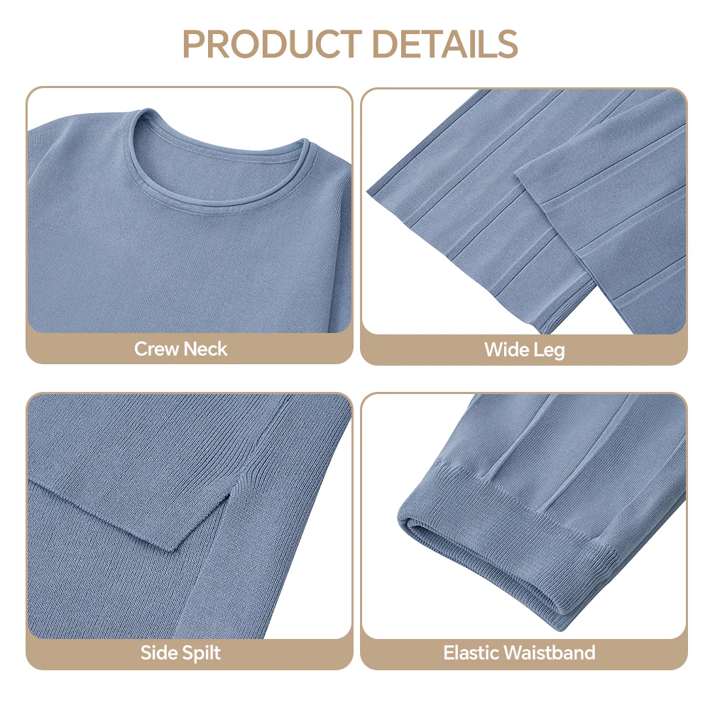 2-Piece Casual Outfits Knitted Lounge Set - Image 5