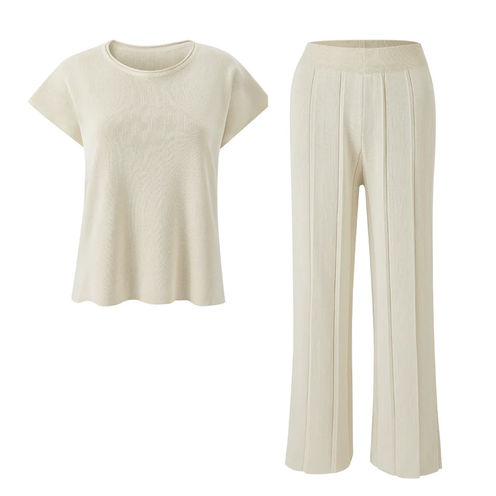 2-Piece Casual Outfits Knitted Lounge Set - Image 2
