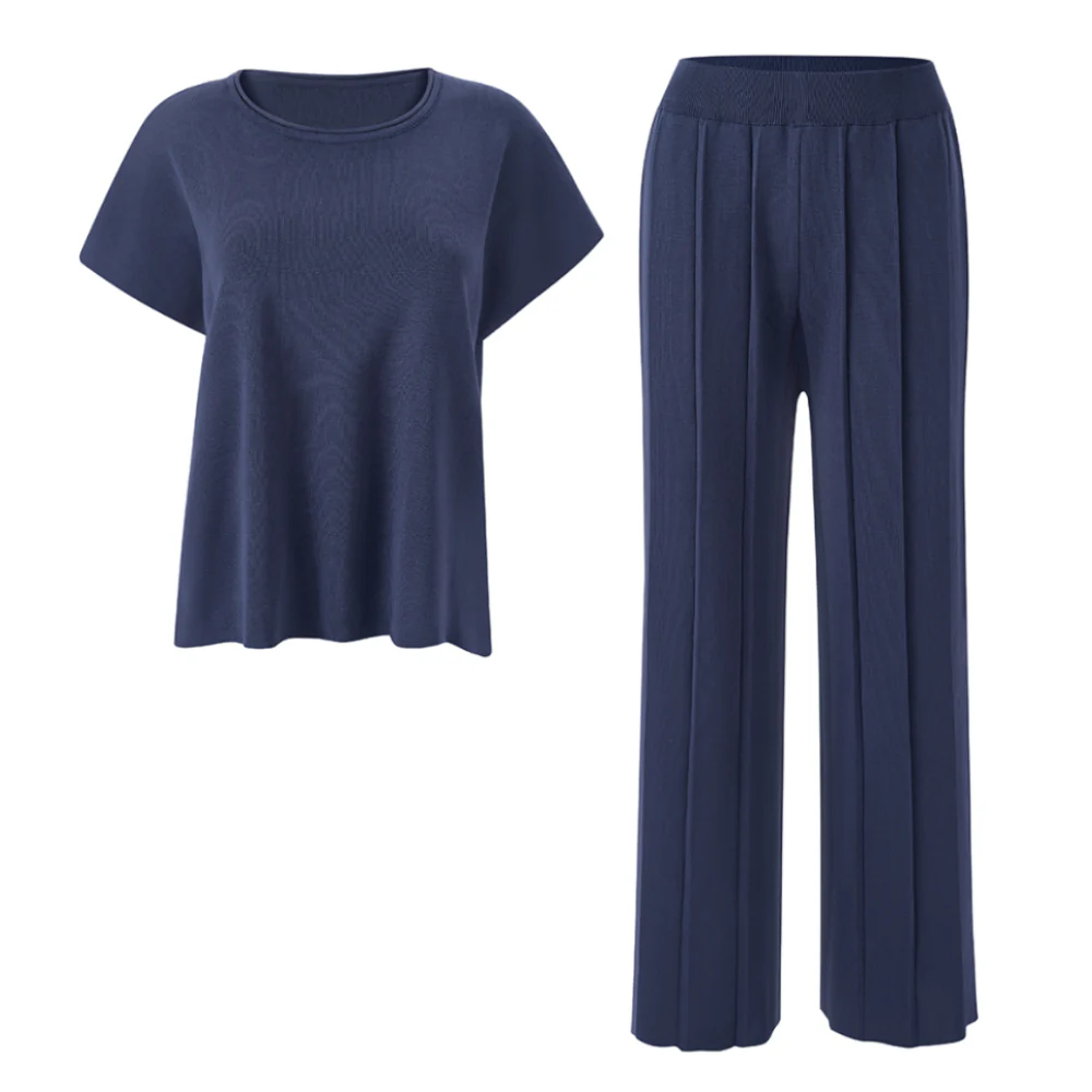2-Piece Casual Outfits Knitted Lounge Set - Image 2