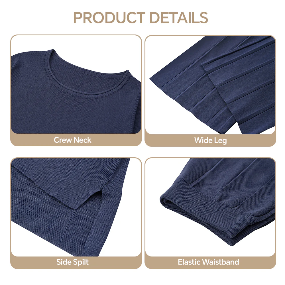 2-Piece Casual Outfits Knitted Lounge Set - Image 5