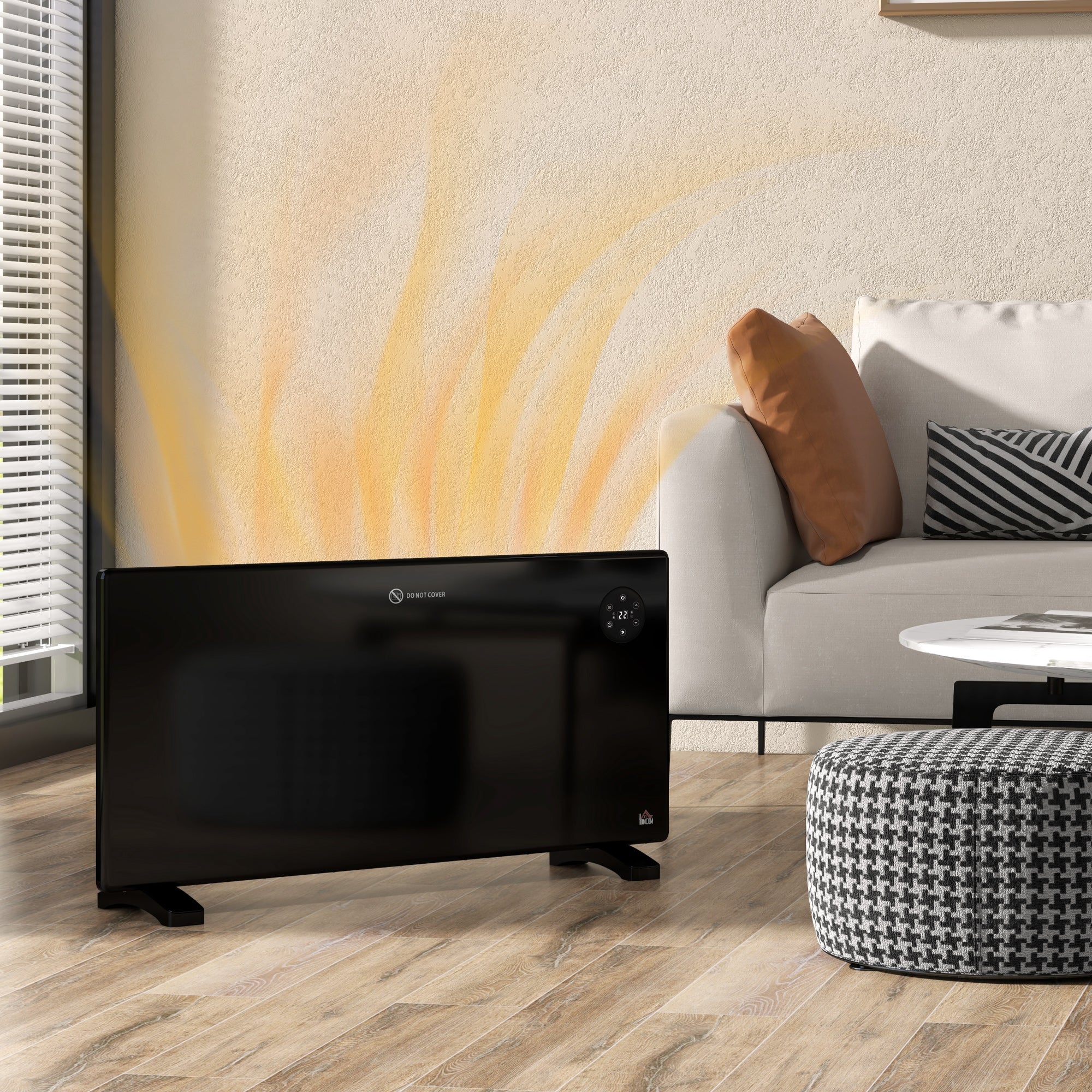 2000W Electric Convector Heater, Quiet Space Heater with LED Display, Black - Image 2