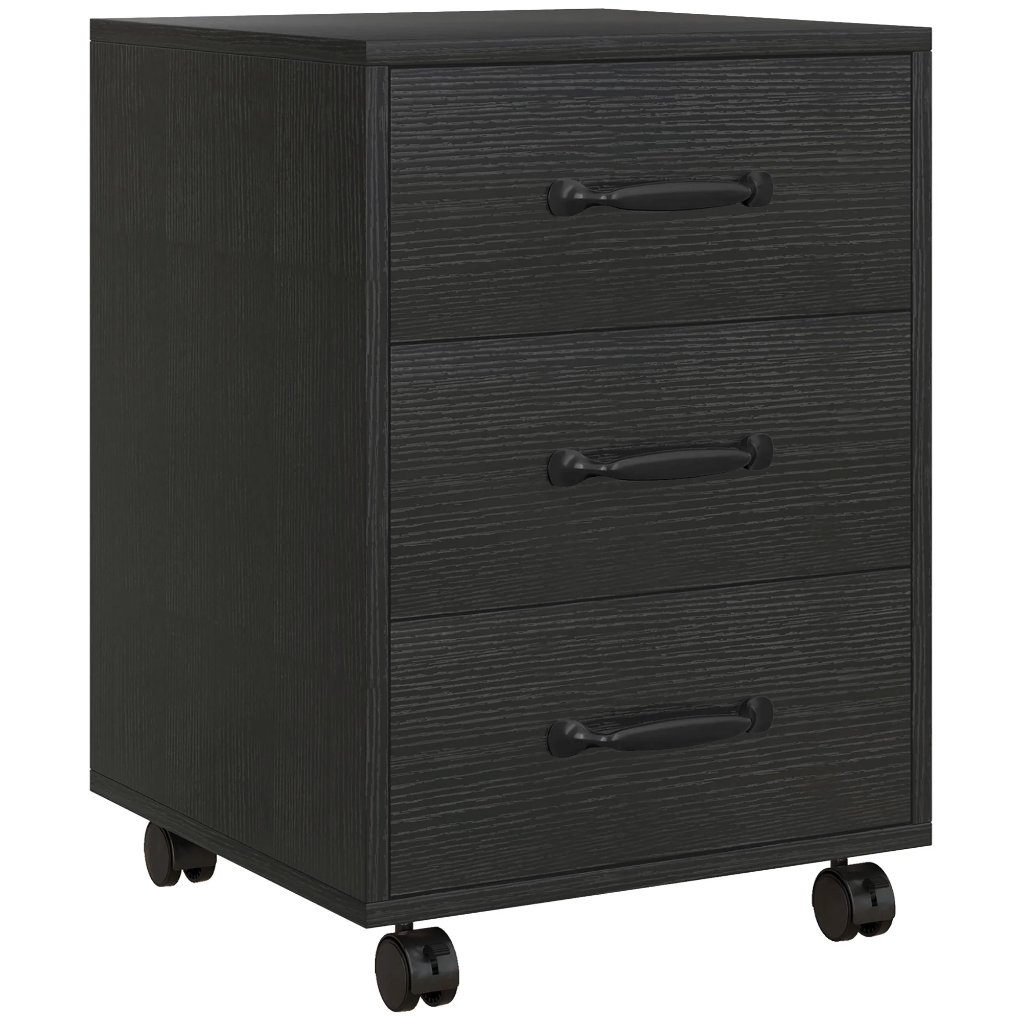3 Drawer Rolling File Cabinet With Wheels Under Desk Mobile Filing Cabinet - Black/White - Image 10