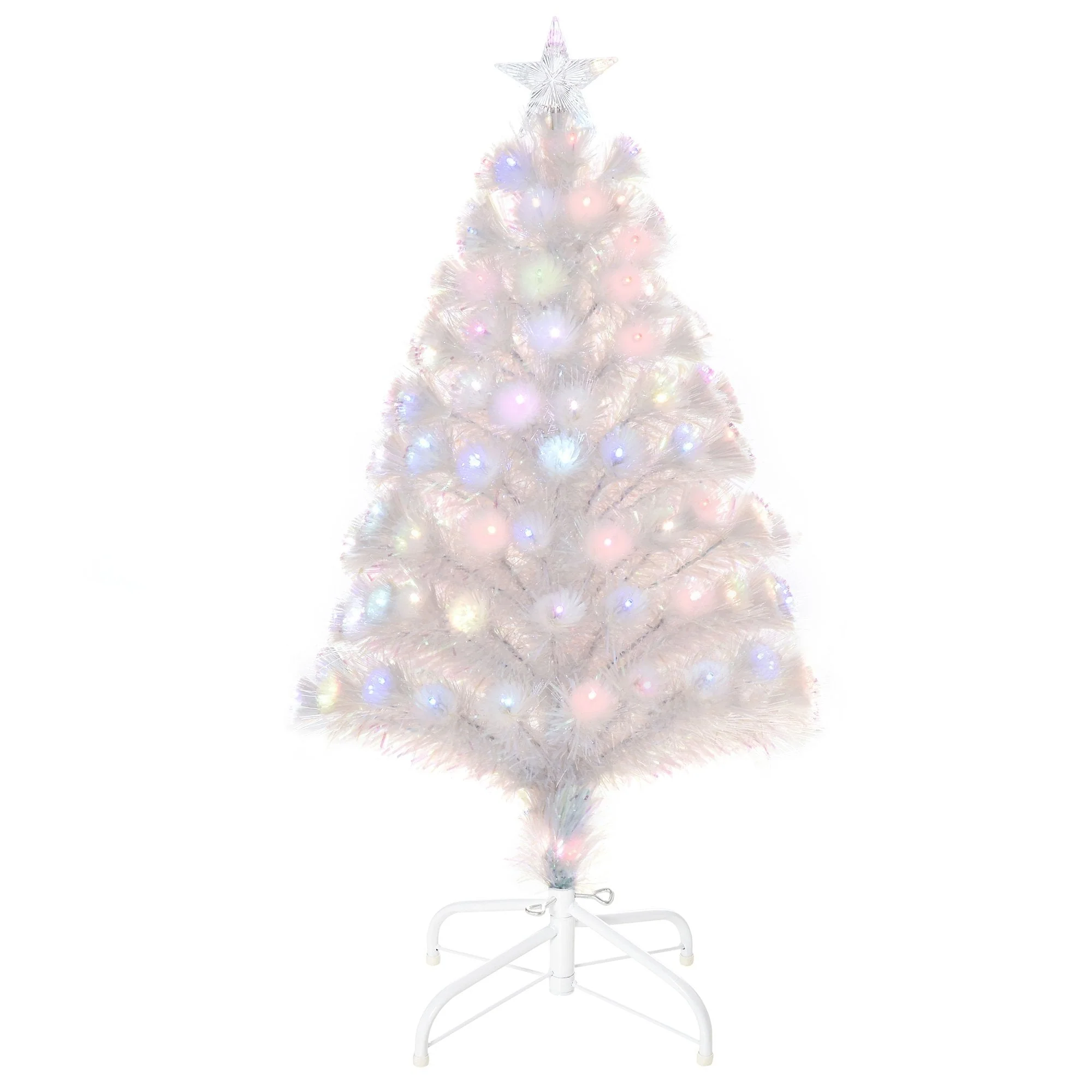 HOMCOM White  3ft Prelit Artificial Christmas Tree - Image 2