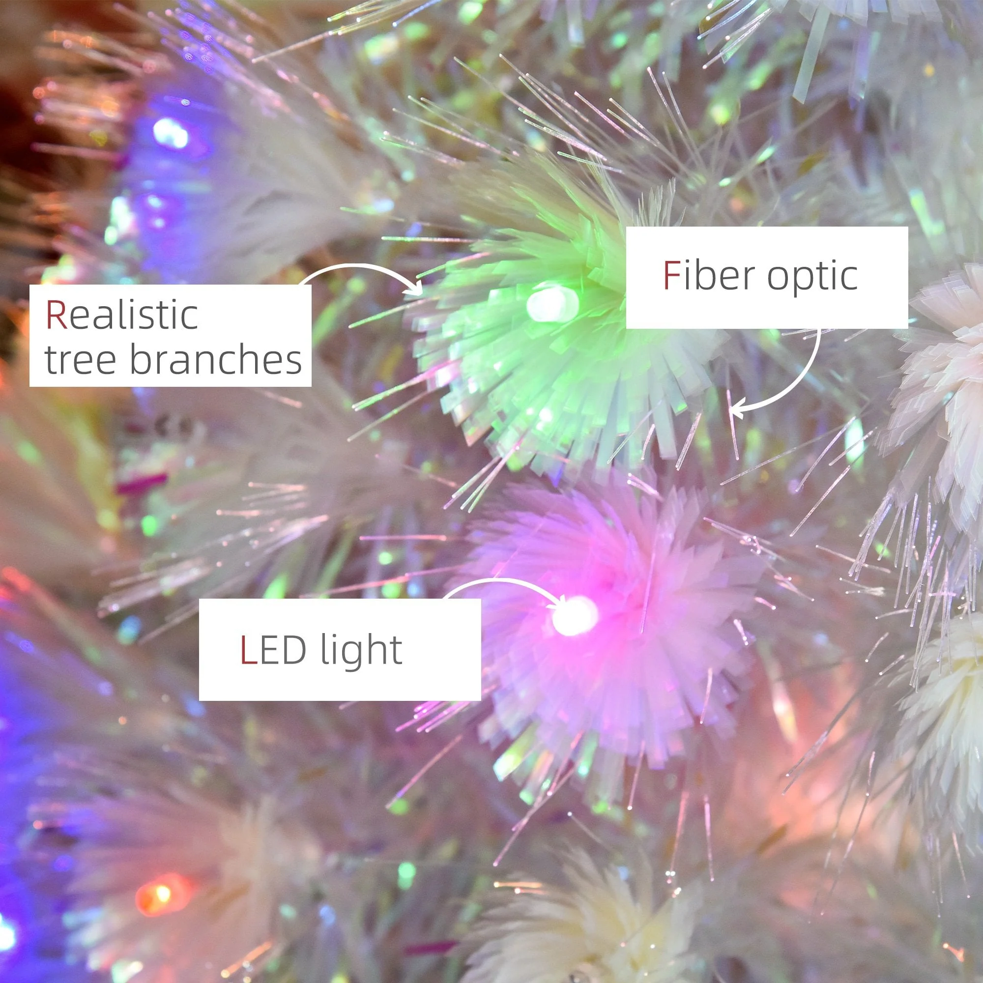 HOMCOM White  3ft Prelit Artificial Christmas Tree - Image 8