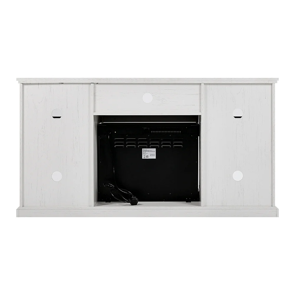 3-Sided Electric Fireplace TV Stand With Glass Door Closed Storage - Image 6