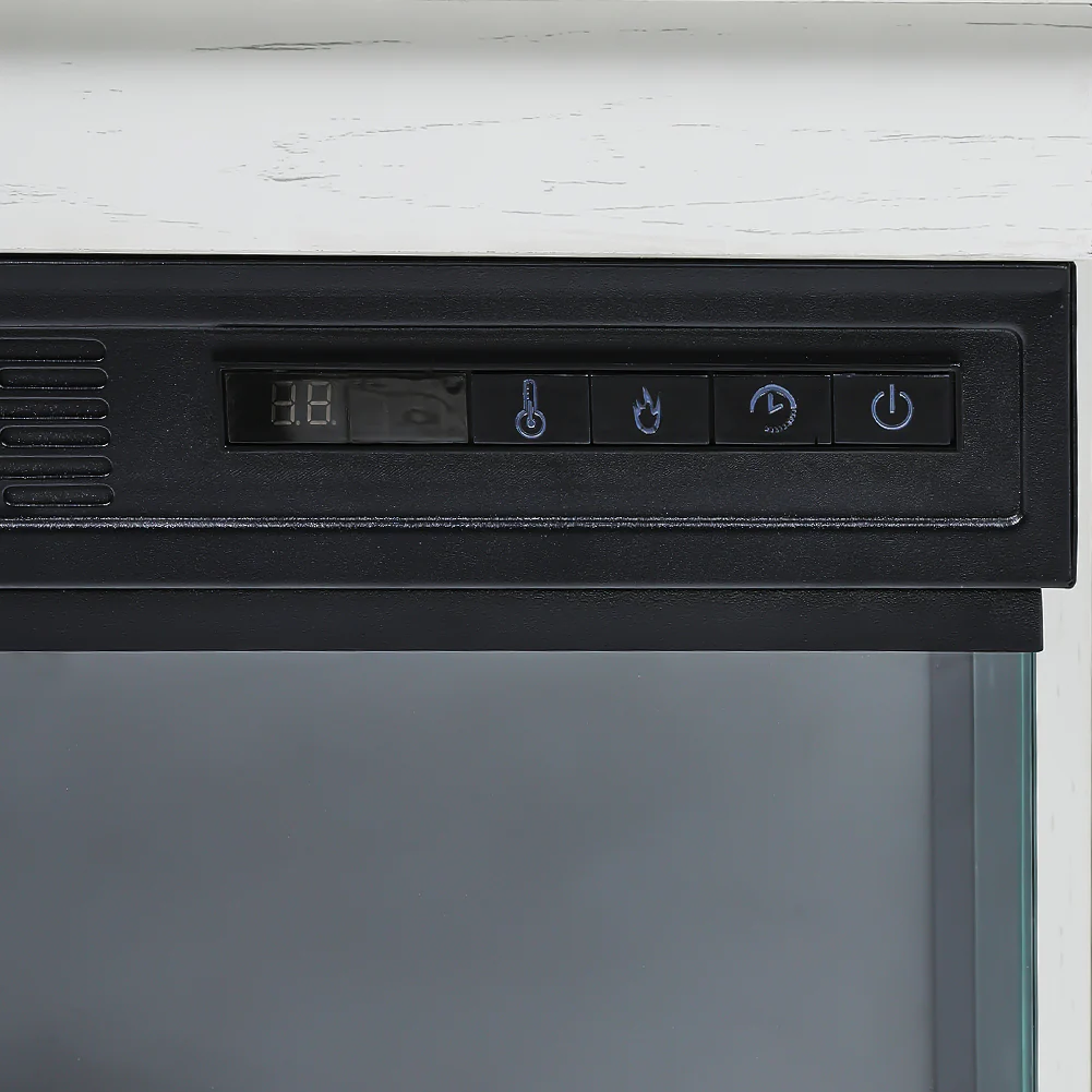 3-Sided Electric Fireplace TV Stand With Glass Door Closed Storage - Image 8