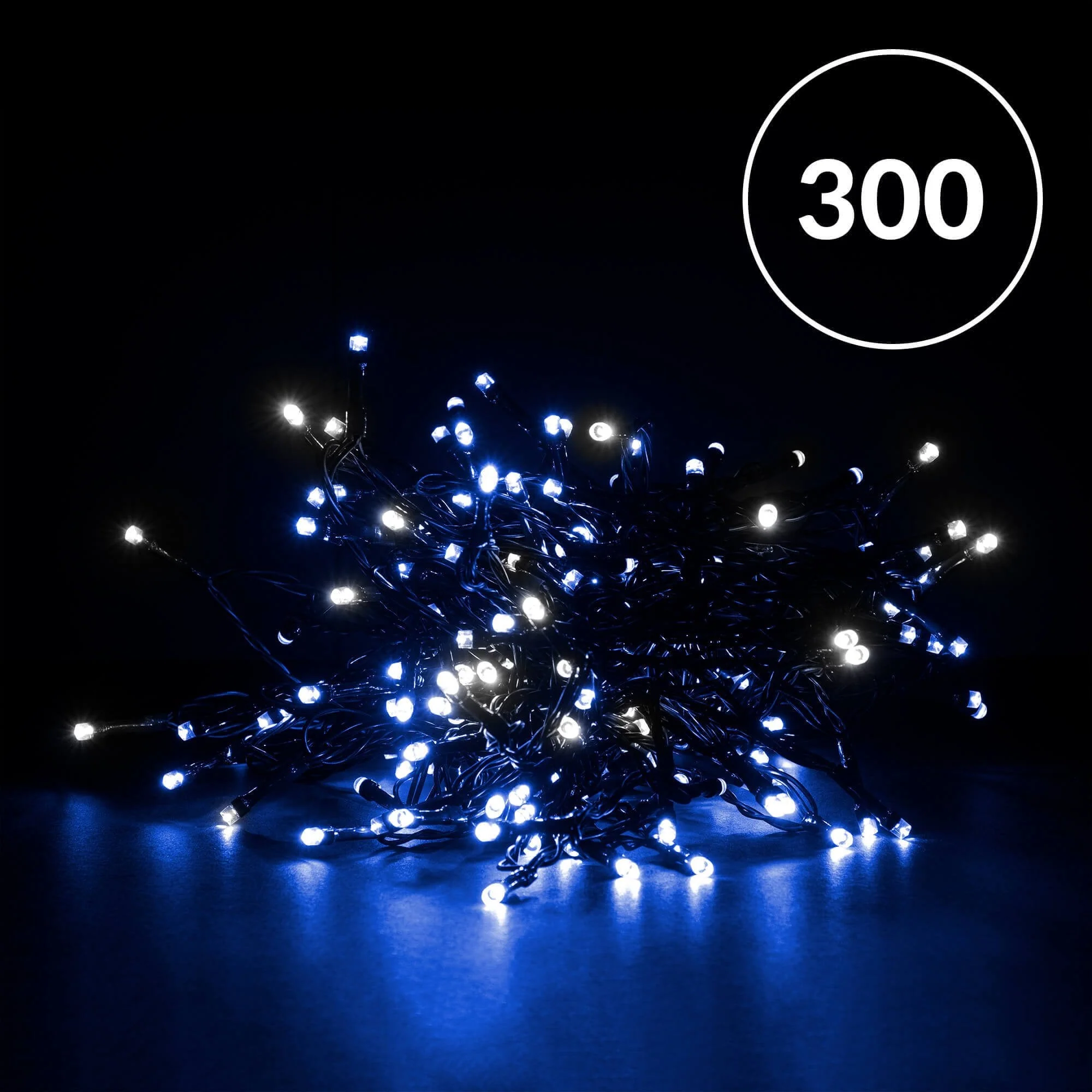 Christmas Sparkle Indoor and Outdoor Chaser Lights x 300 Blue and White LEDS - Mains Operated - Image 2