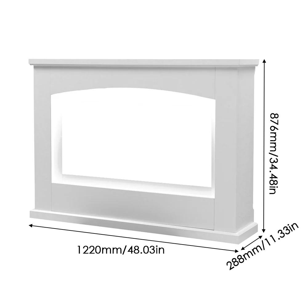 34inch Electric Fireplace With White Wooden Mantel - Image 2