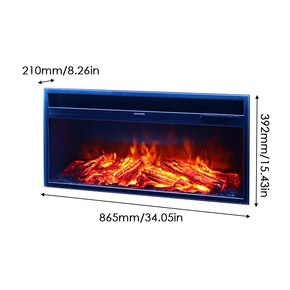 34inch Electric Fireplace With White Wooden Mantel - Image 3
