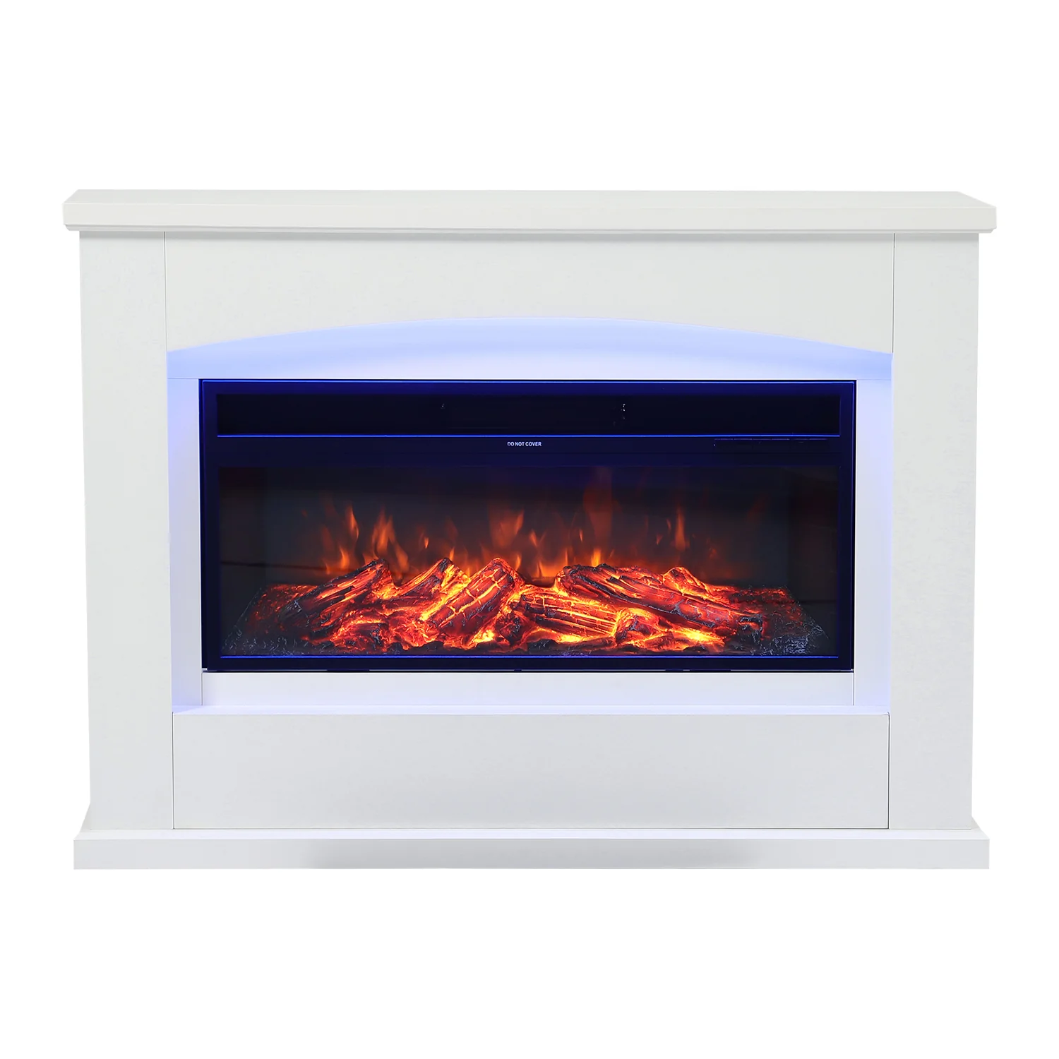 34inch Electric Fireplace With White Wooden Mantel - Image 4