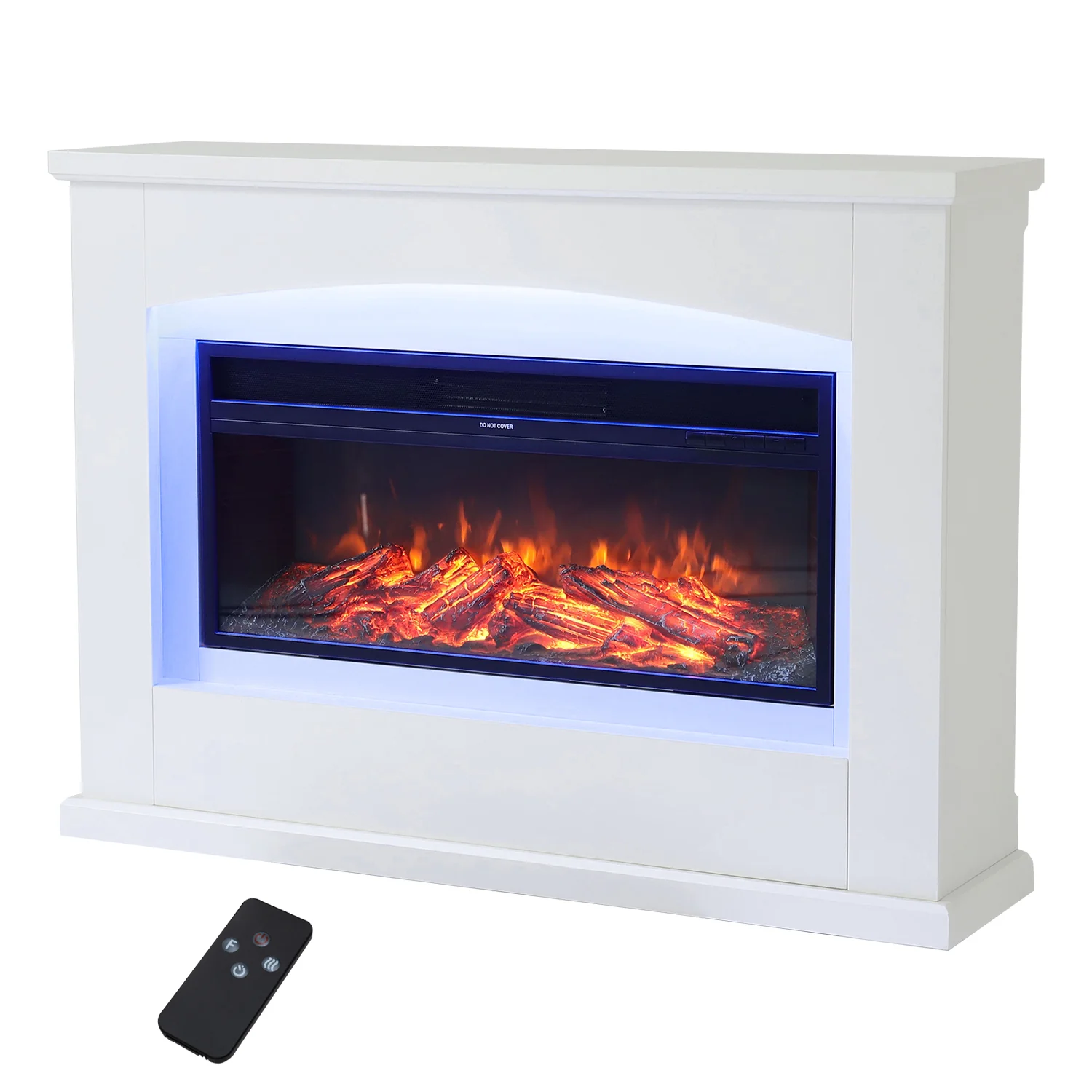 34inch Electric Fireplace With White Wooden Mantel - Image 5