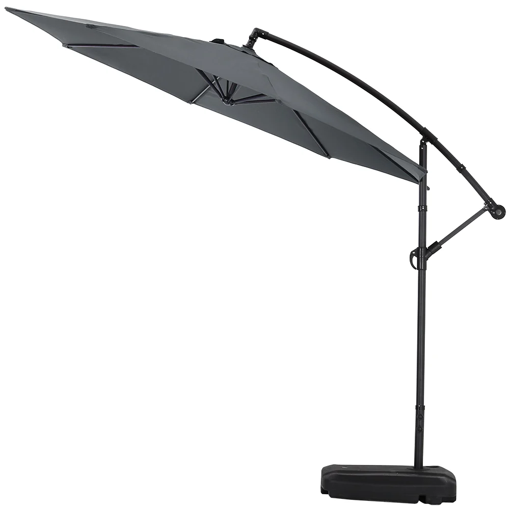 3M Large Banana Cantilever Patio Parasol For Outdoor Sunshade And Rain With Fillable Base On Wheels