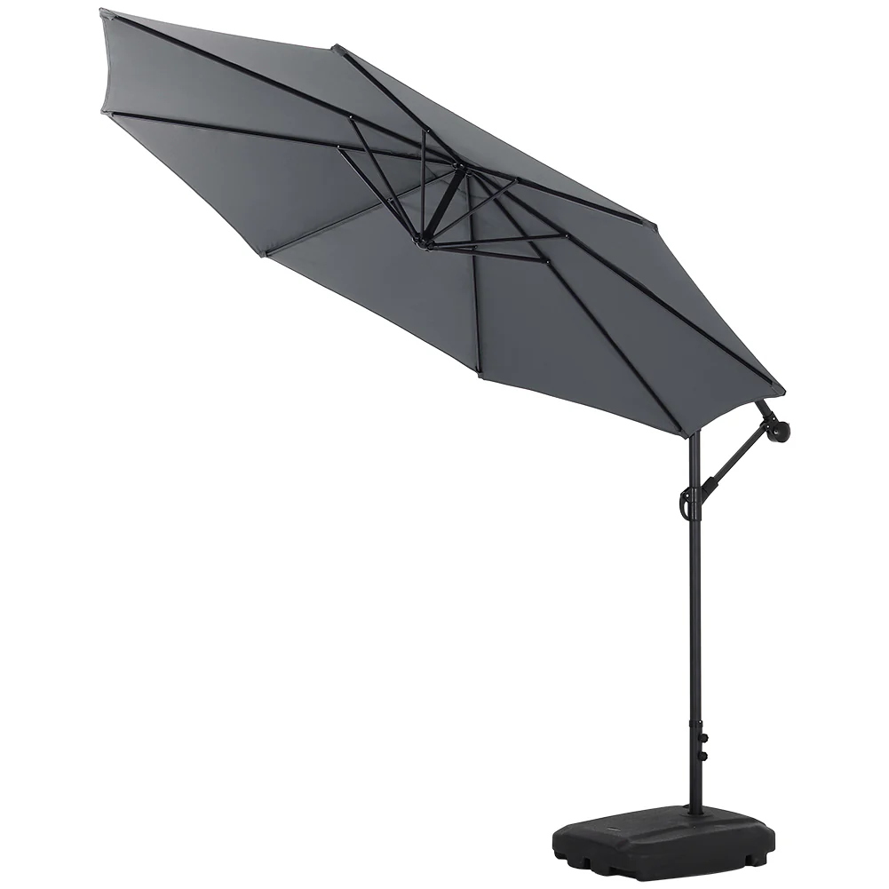 3M Large Banana Cantilever Patio Parasol For Outdoor Sunshade And Rain With Fillable Base On Wheels - Image 5