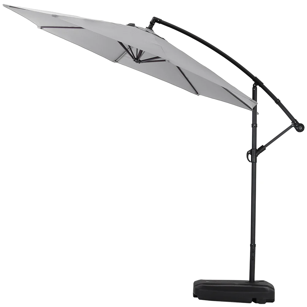 3M Large Banana Cantilever Patio Parasol For Outdoor Sunshade And Rain With Fillable Base On Wheels