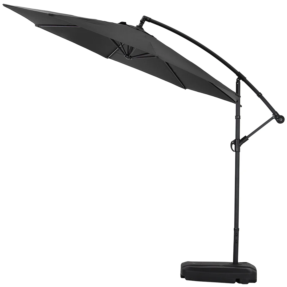 3M Large Banana Cantilever Patio Parasol For Outdoor Sunshade And Rain With Fillable Base On Wheels
