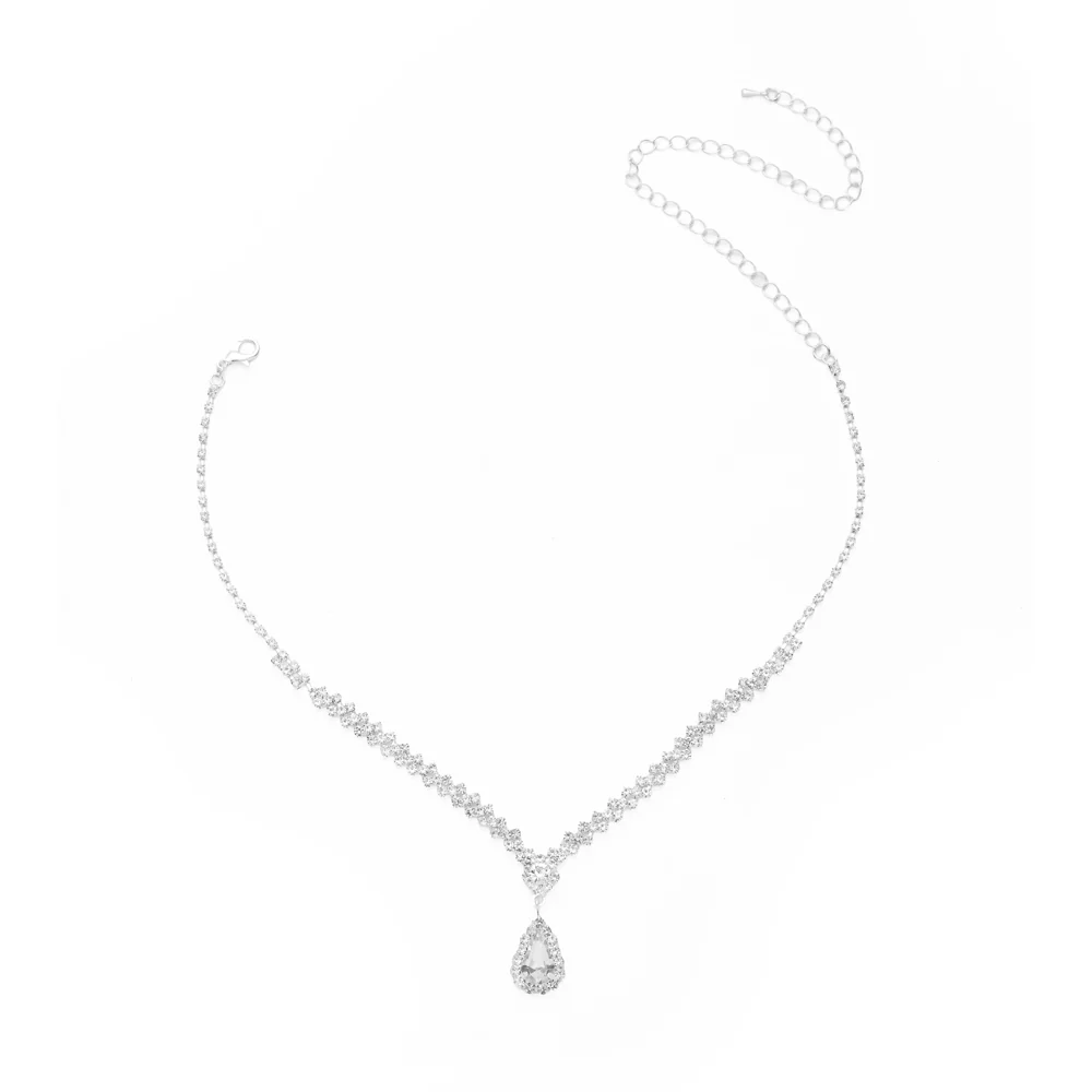 3Pcs Necklace Teardrop Dangle Earrings Bracelet Jewelry Set - Image 8