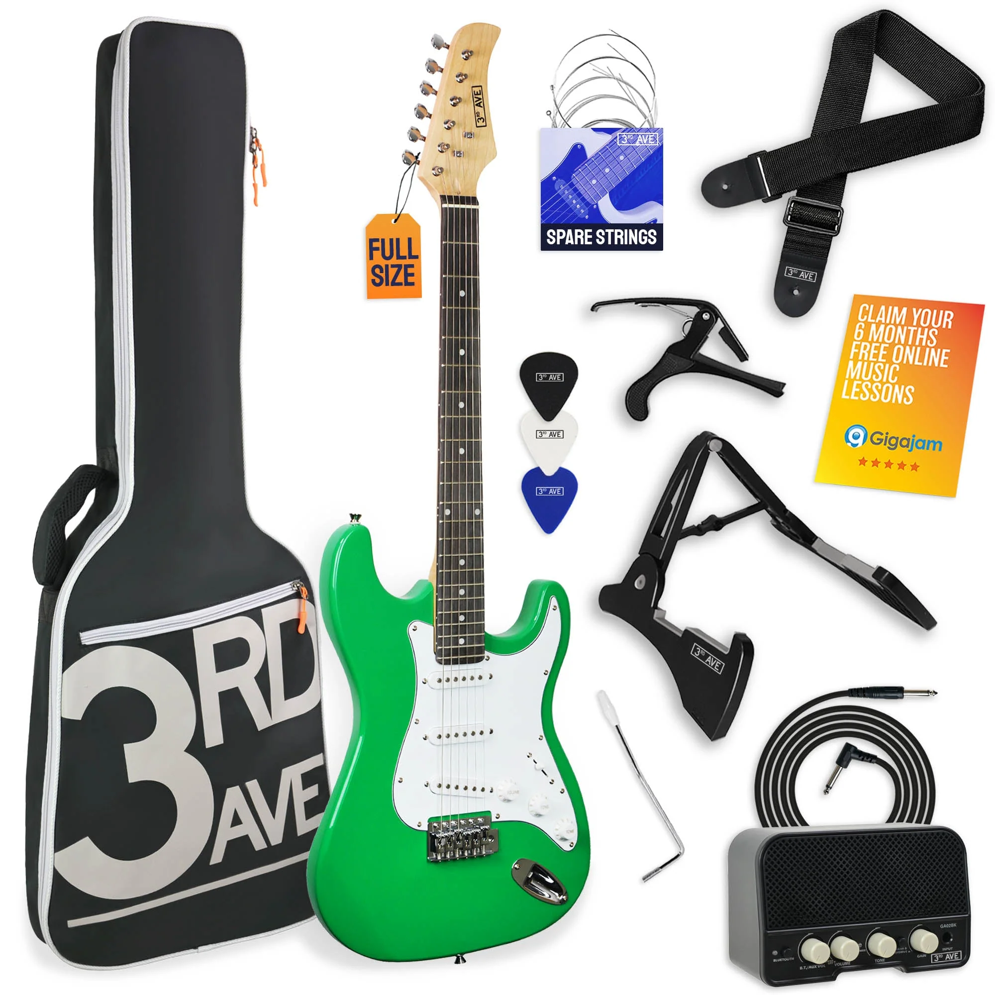 3rd Avenue Electric Guitar Starter Pack - Green