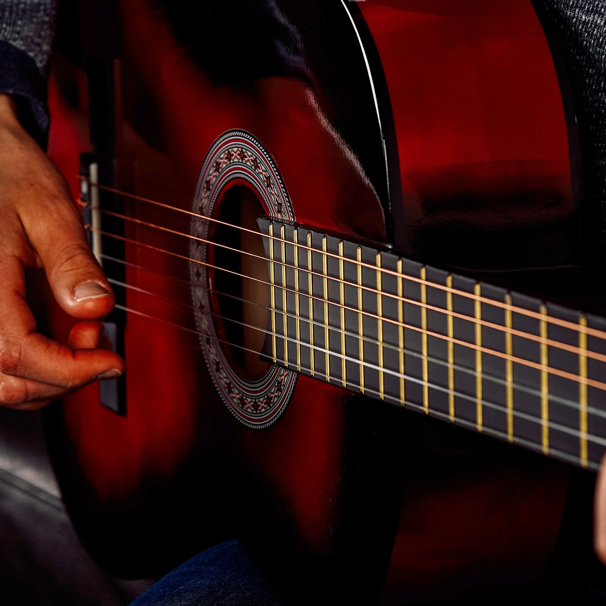 3rd Avenue Full Size Classical Guitar Pack - Redburst - Image 6