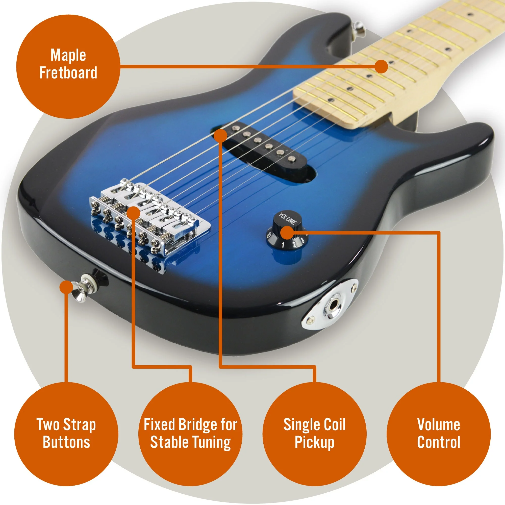 3rd Avenue Junior Electric Guitar Pack - Blueburst - Image 4