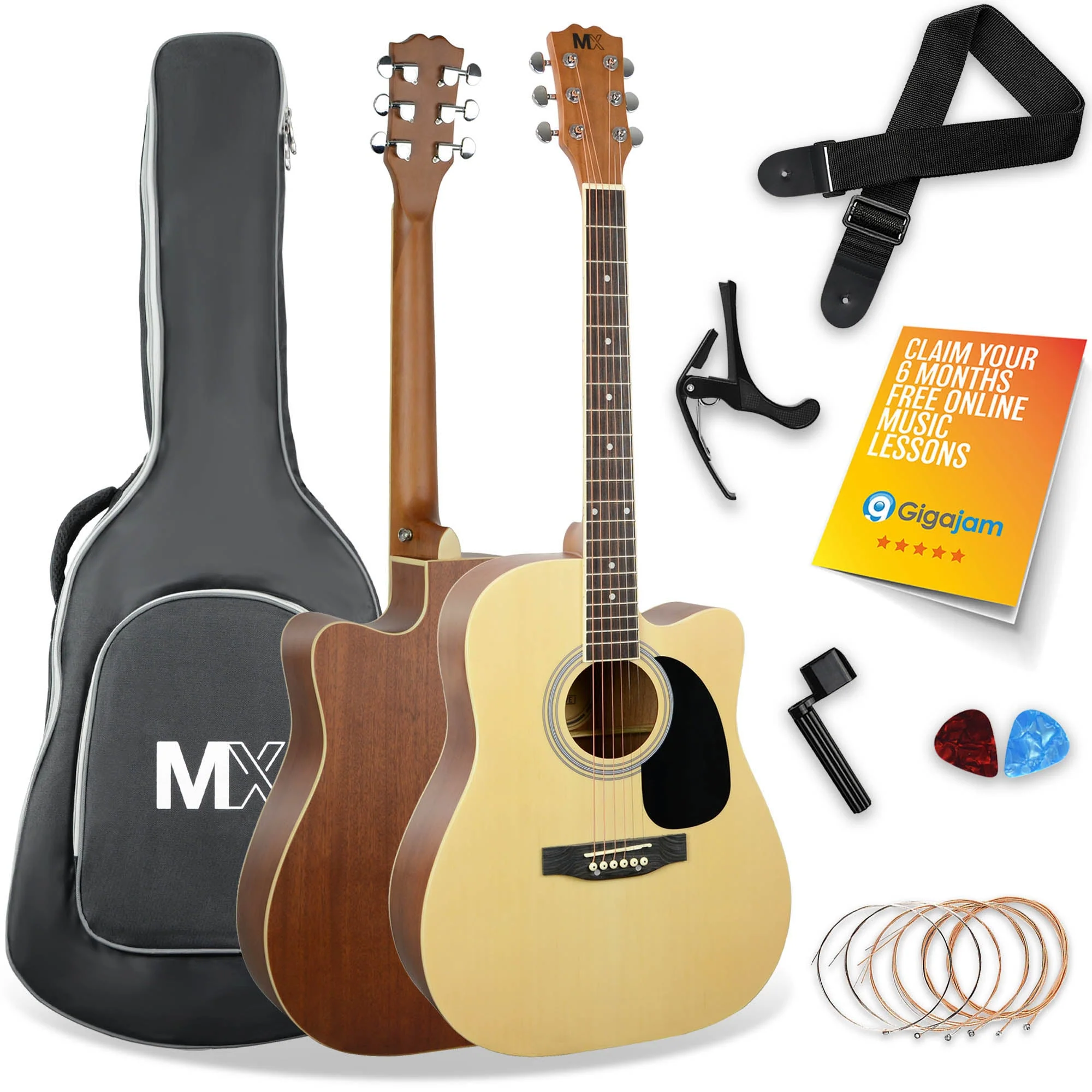 3rd Avenue MX Cutaway Acoustic Guitar Pack - Natural