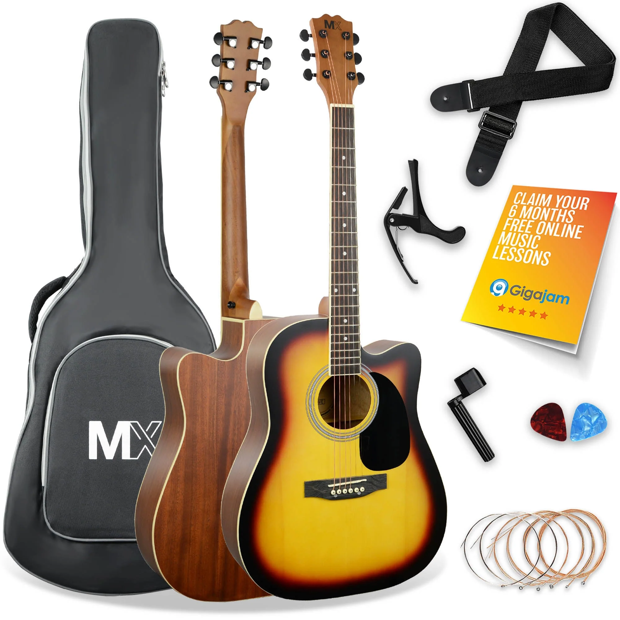 3rd Avenue MX Cutaway Acoustic Guitar Pack - Sunburst