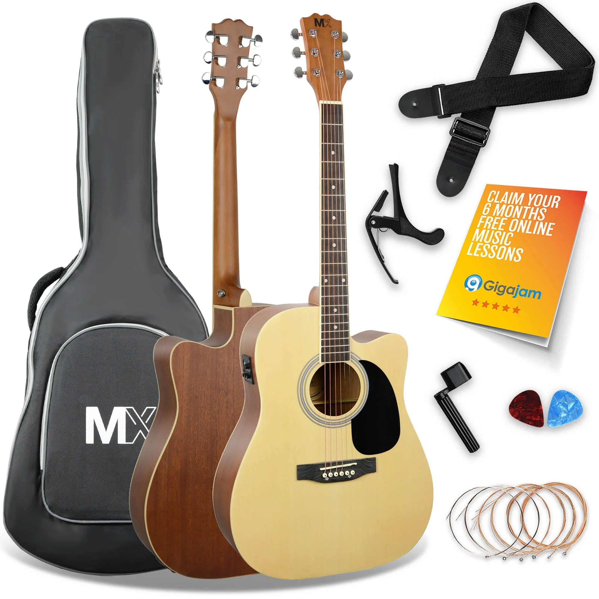 3rd Avenue MX Cutaway Electro Acoustic Guitar Pack - Natural