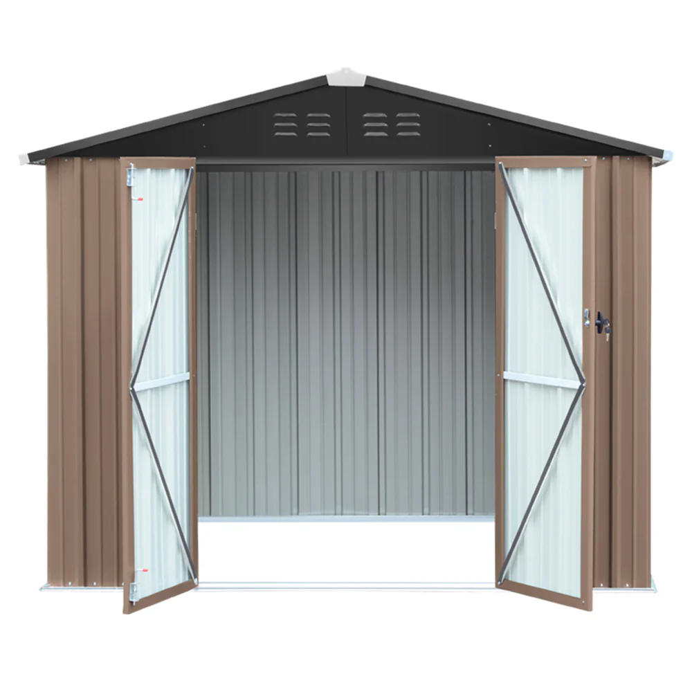 4*6FT / 6*8FT Metal Garden Storage Shed with Lockable Door - Image 3