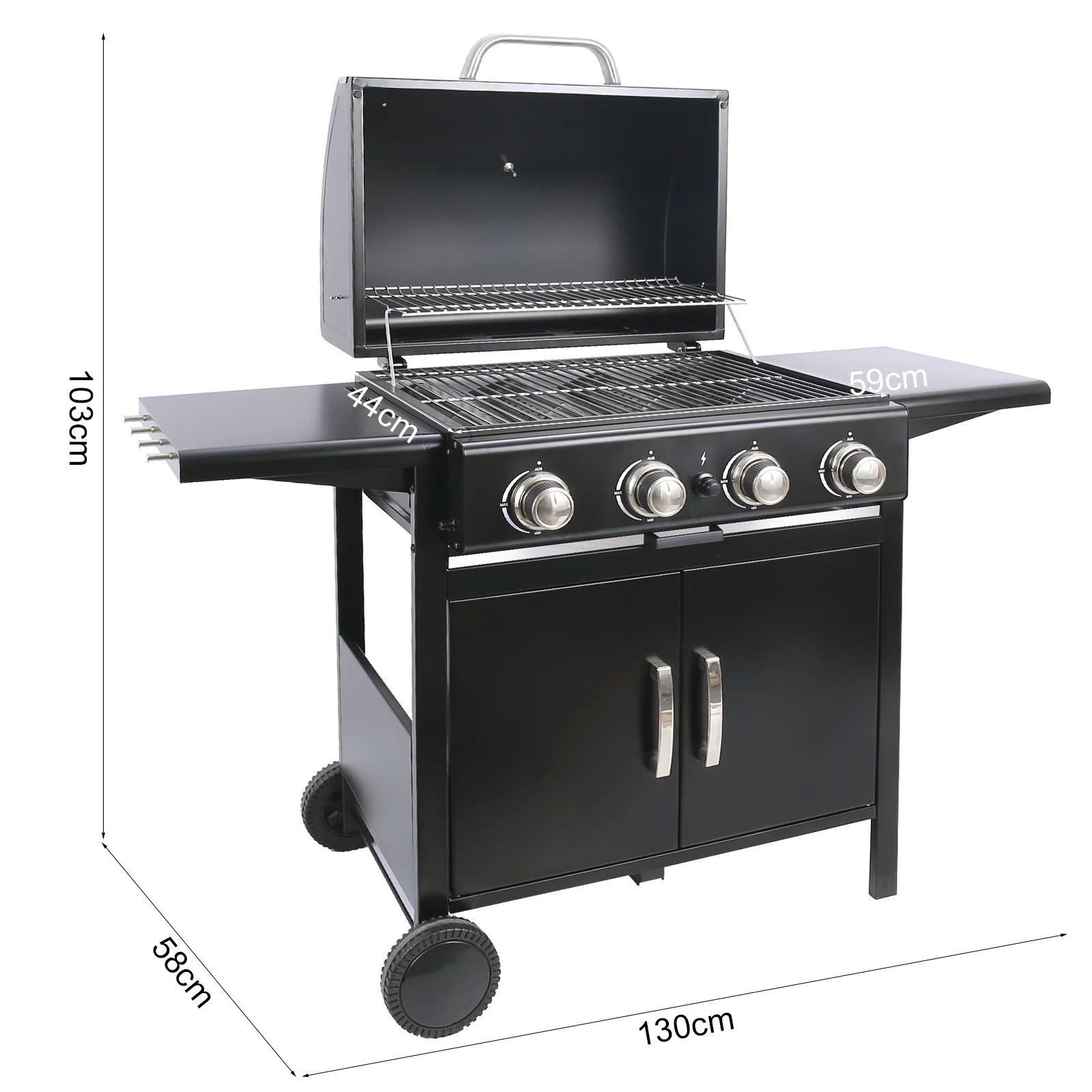 4 Burner Gas BBQ Grill With Cabinet - Image 9