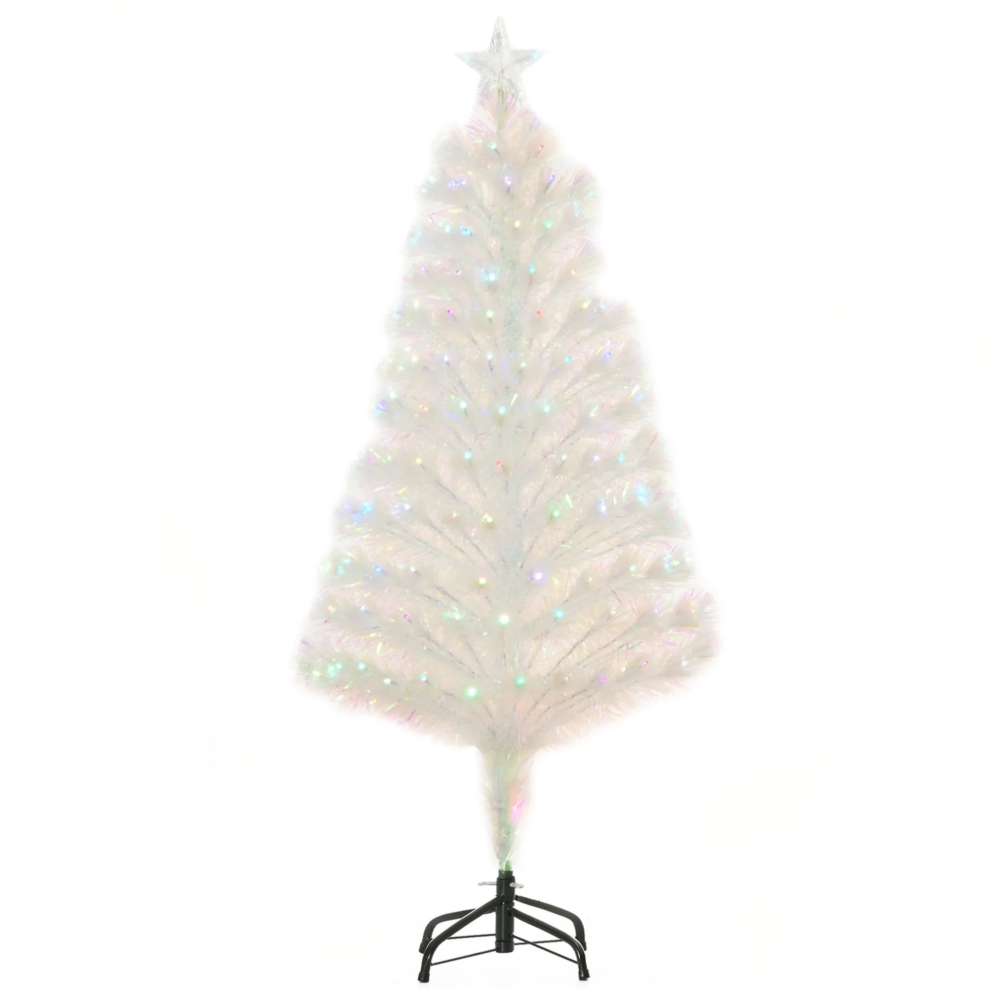 HOMCOM 4ft White Pre-Lit  Artificial Christmas Tree