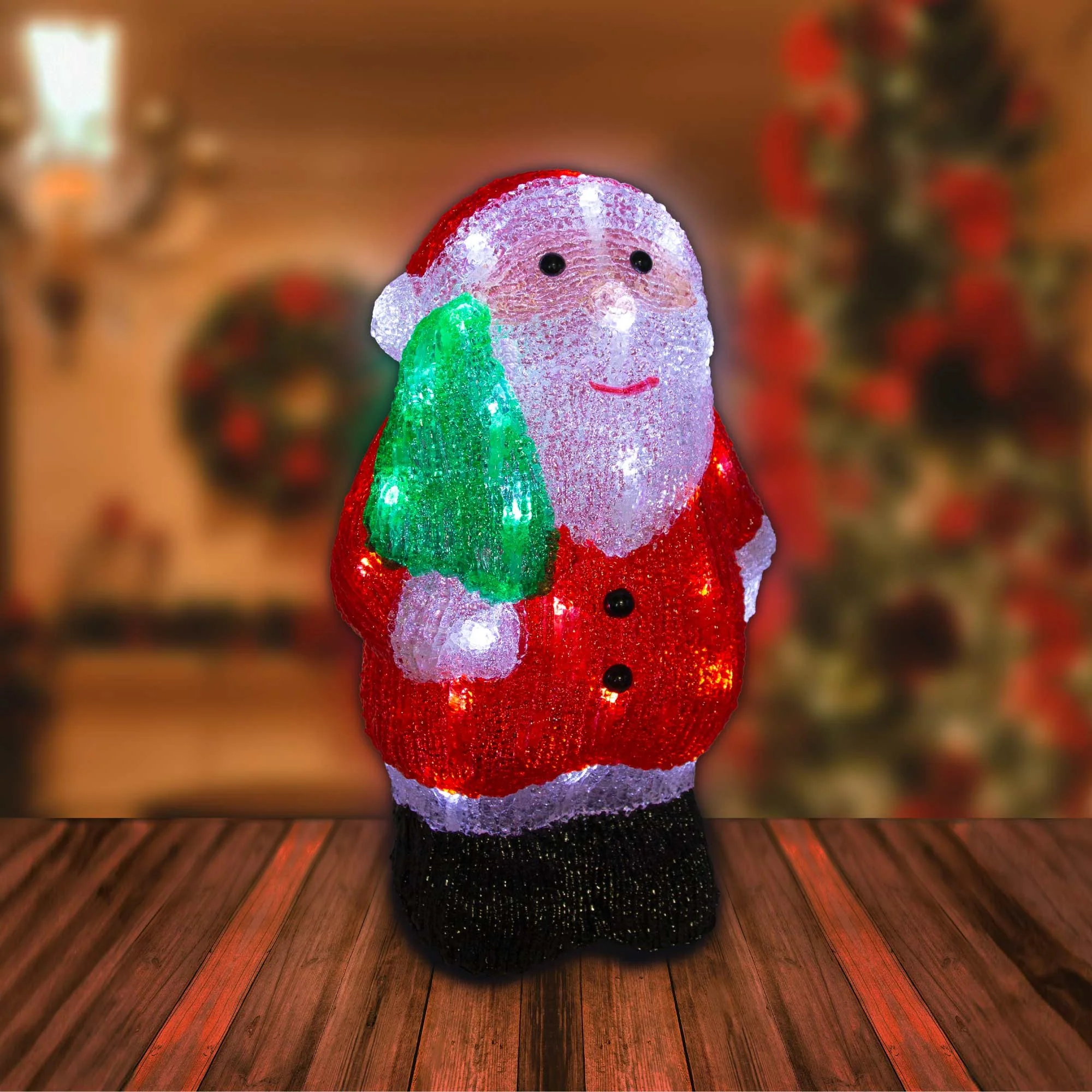 40 Led Acrylic Santa - White (Indoor Light) - Image 4