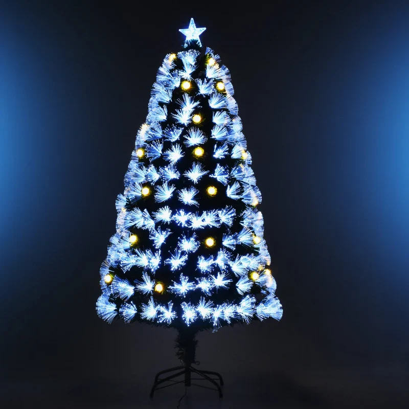 HOMCOM Fibre Optic Christmas Tree with Star Topper 5ft - Image 4