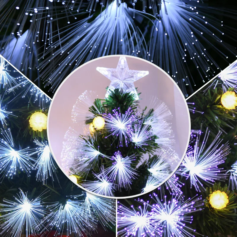 HOMCOM Fibre Optic Christmas Tree with Star Topper 5ft - Image 6