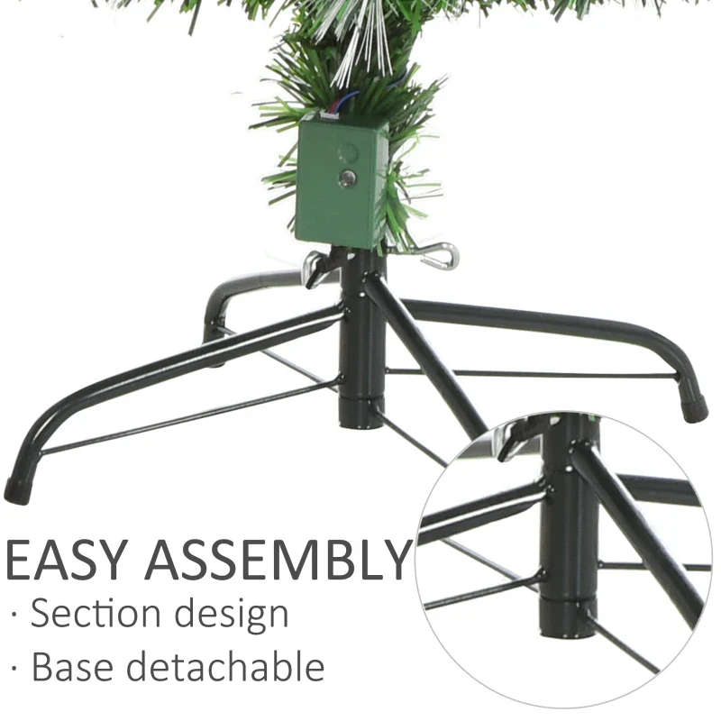HOMCOM Fibre Optic Christmas Tree with Star Topper 5ft - Image 8