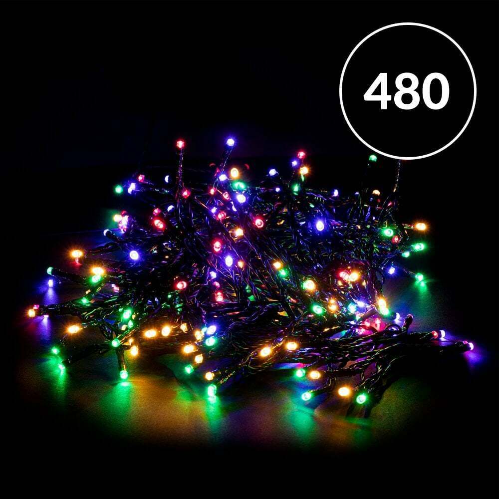 Christmas Sparkle Indoor and Outdoor Cluster Lights x 480 with Multi Colour LEDs - Mains Operated - Image 2
