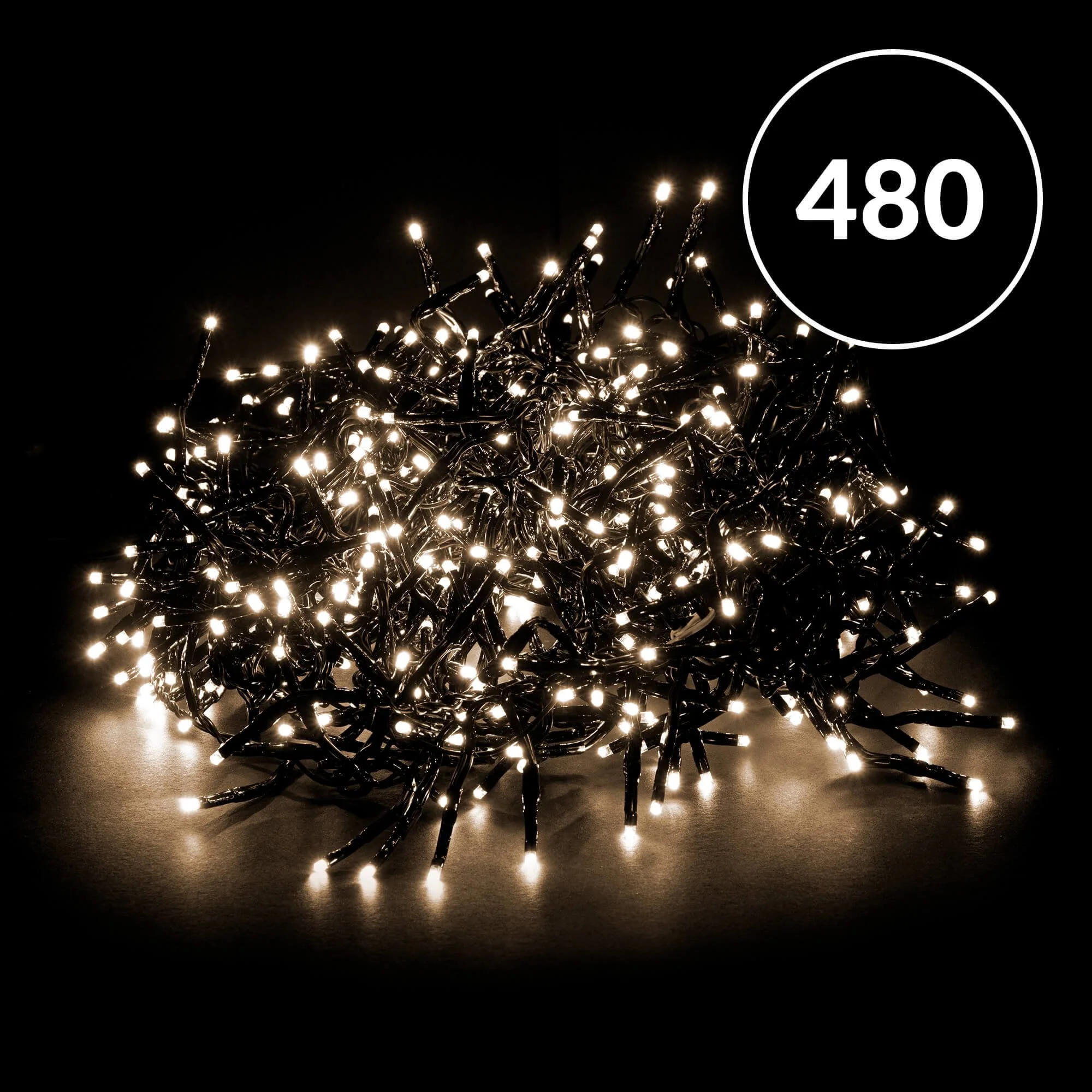 Christmas Sparkle Indoor and Outdoor Cluster Lights x 480 with Warm White LEDs - Mains Operated - Image 2