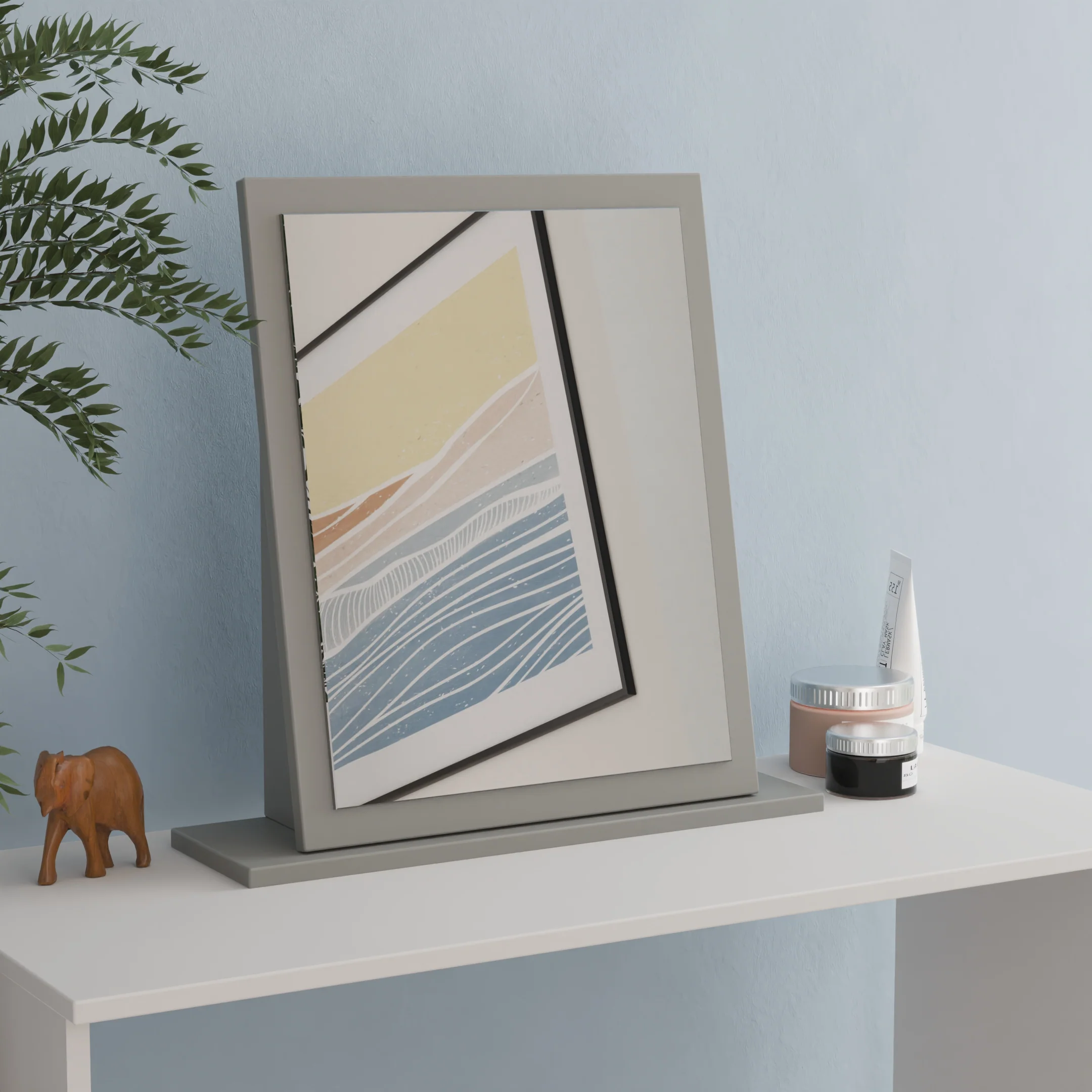 Wellington Dressing Table Mirror - Uniform Matt & Dusk Grey - Image 5
