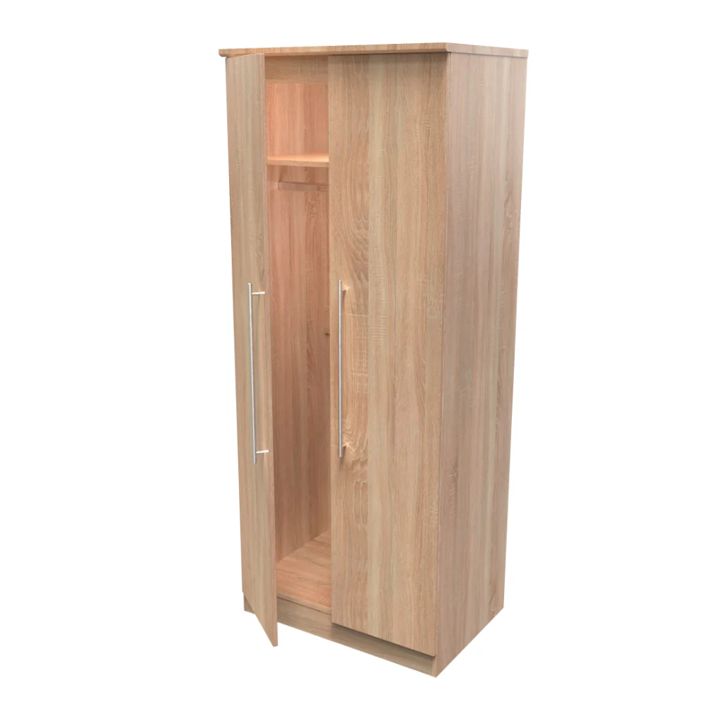 Sofia Ready Assembled Wardrobe with 2 Doors - Bardolino Oak - Image 4